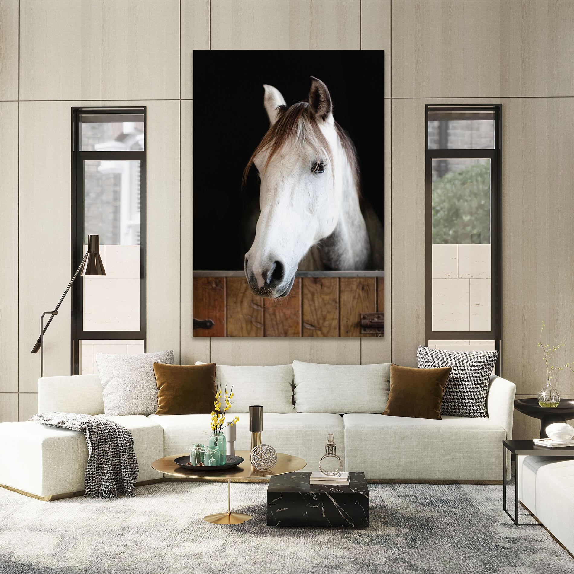 Tablou Canvas Grey Horse Head mockup 2
