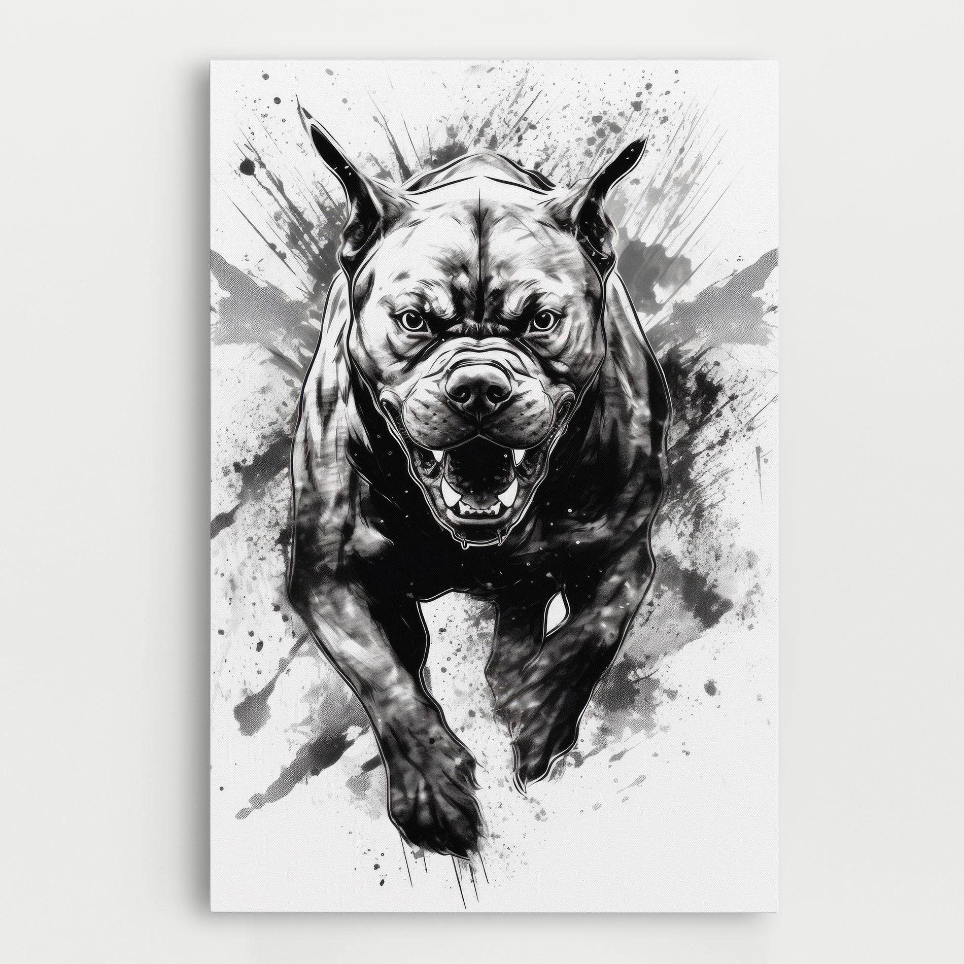 Tablou Canvas Angry Dog Jump mockup 0