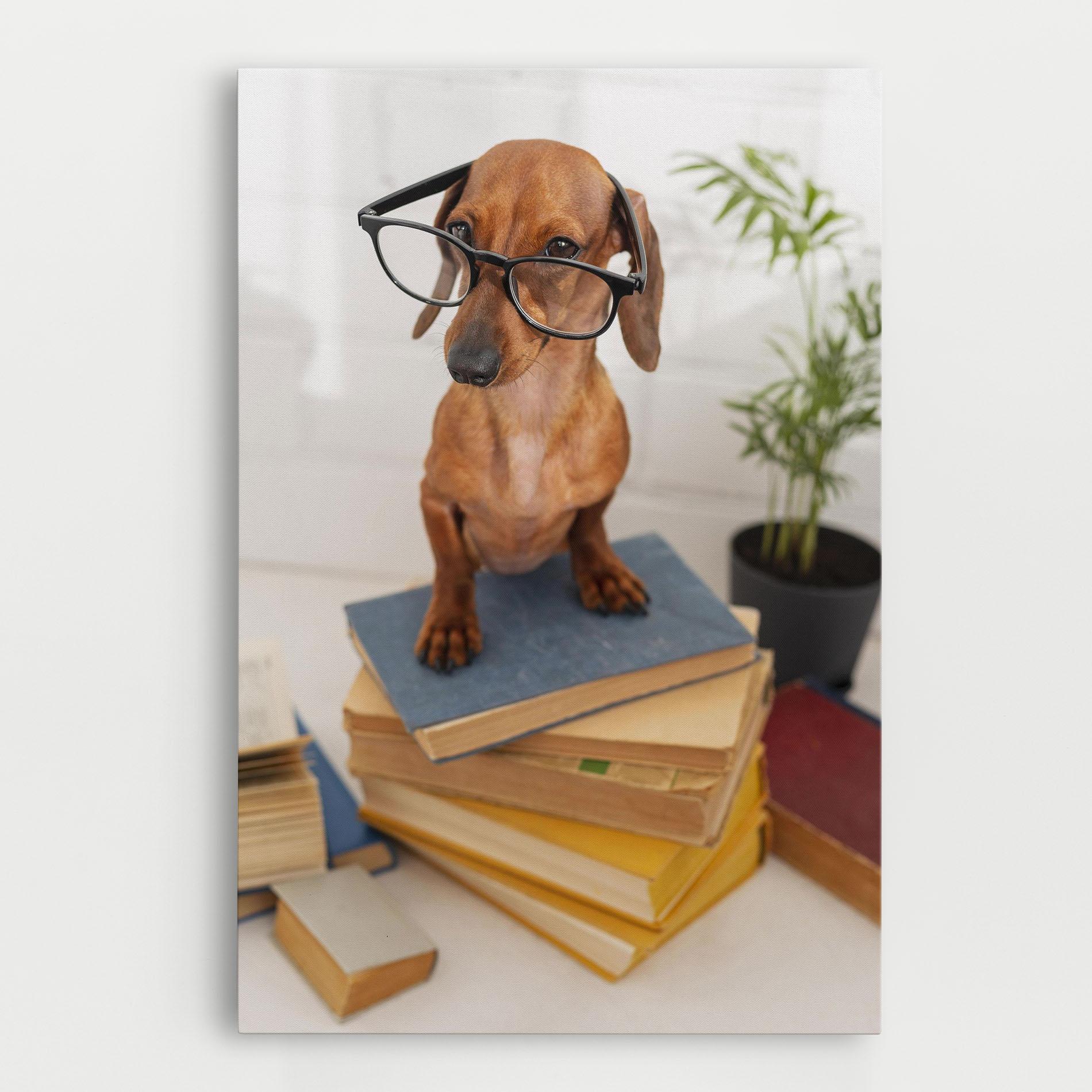 Tablou Canvas Books Cute Dog mockup 0