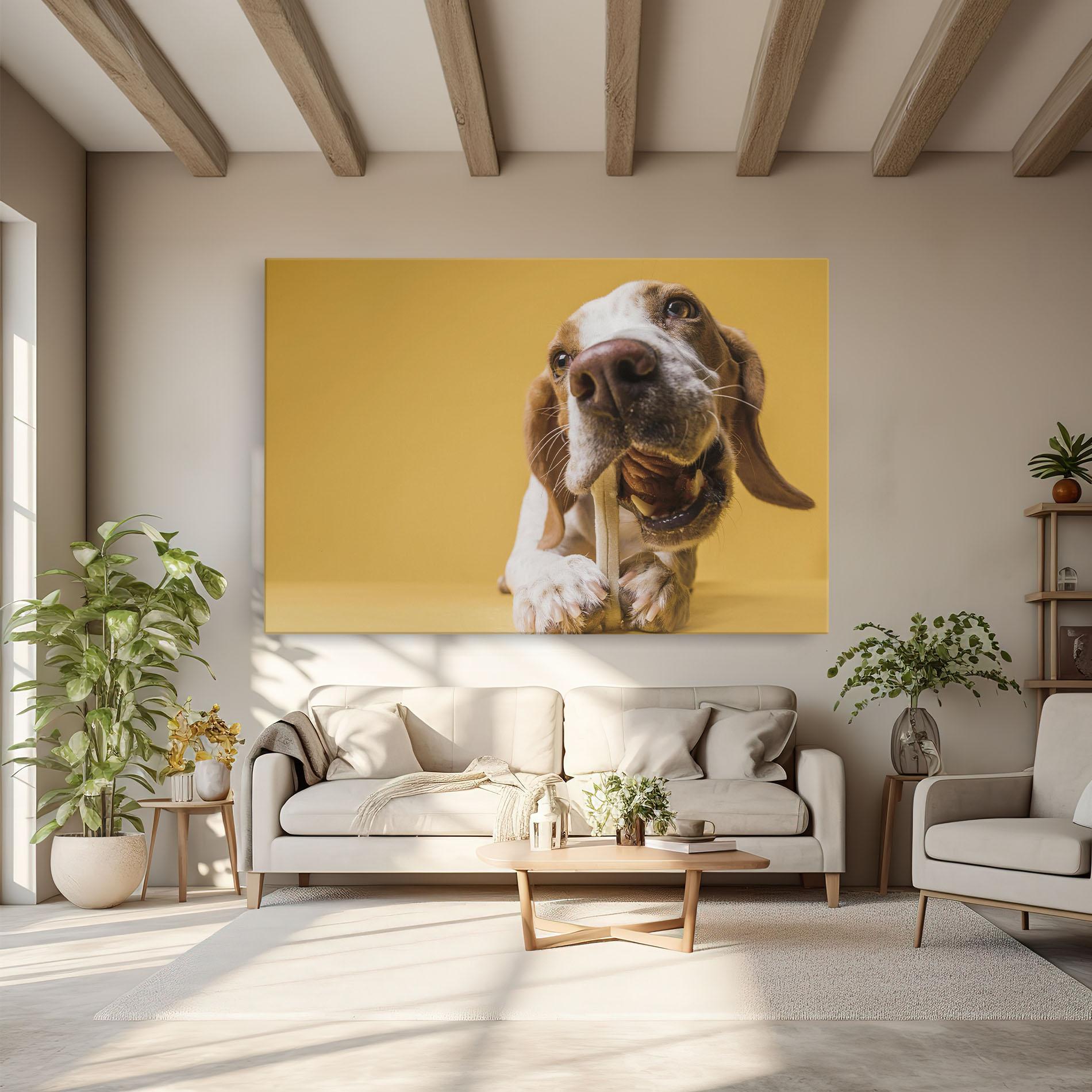 Tablou Canvas Dog Eating Bone mockup 6
