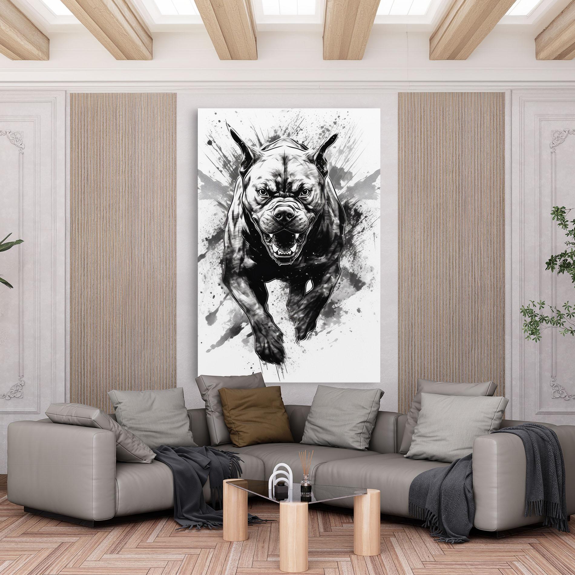 Tablou Canvas Angry Dog Jump mockup 6