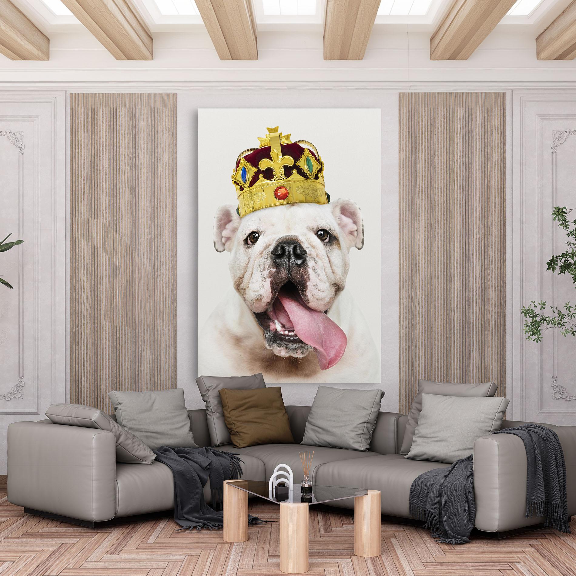 Tablou Canvas Bulldog Wearing Crown mockup 6