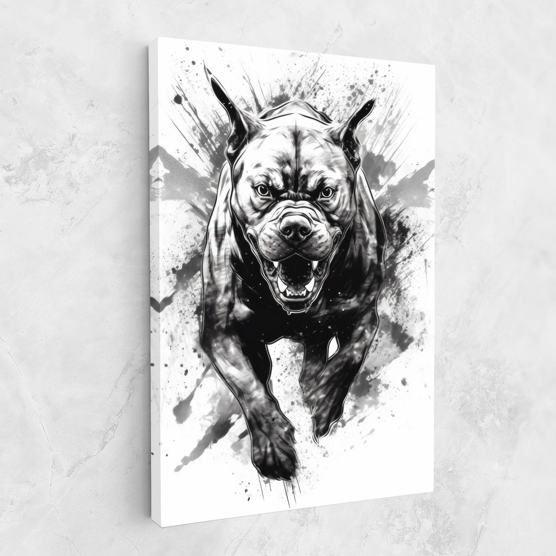 Tablou Canvas Angry Dog Jump mockup 1