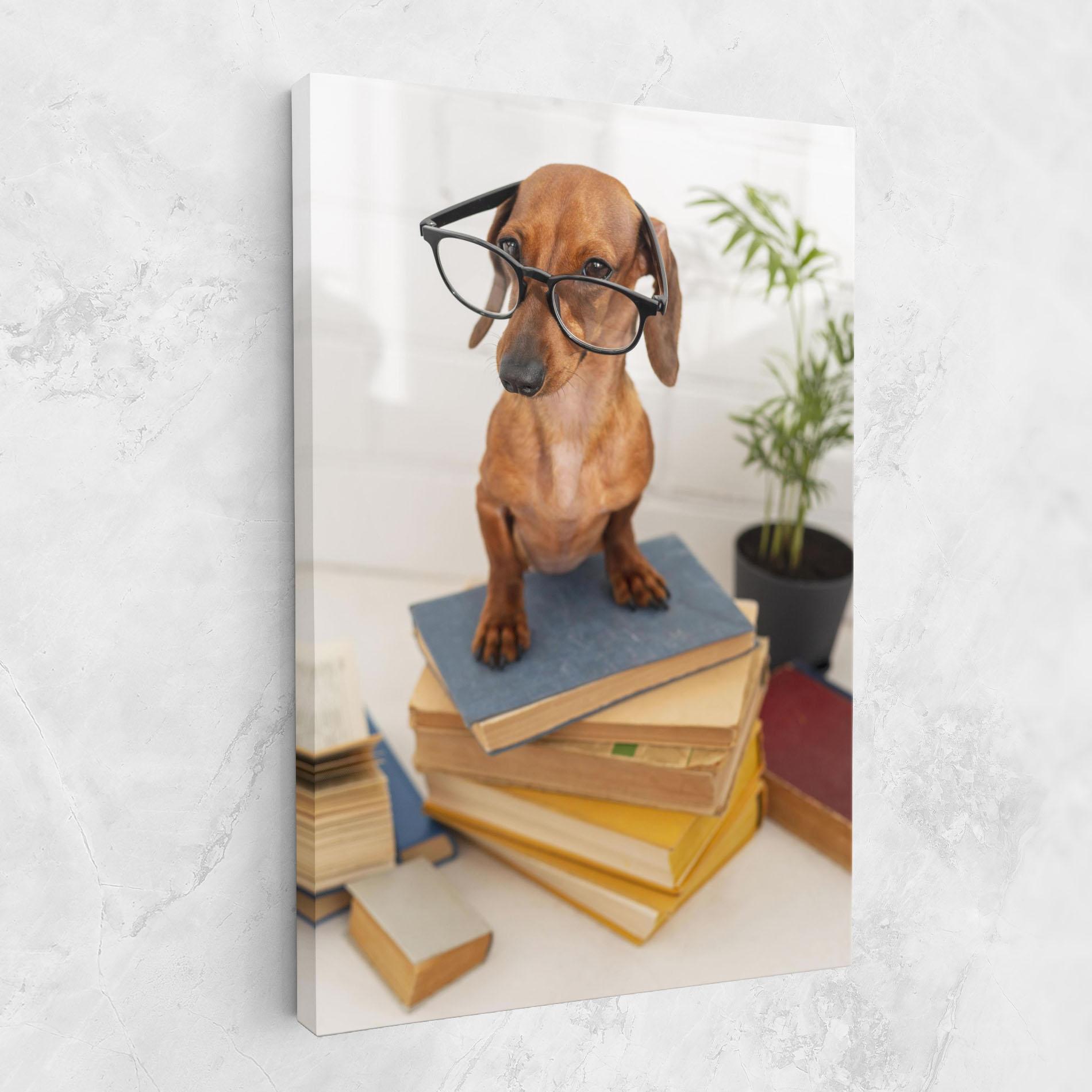 Tablou Canvas Books Cute Dog mockup 1