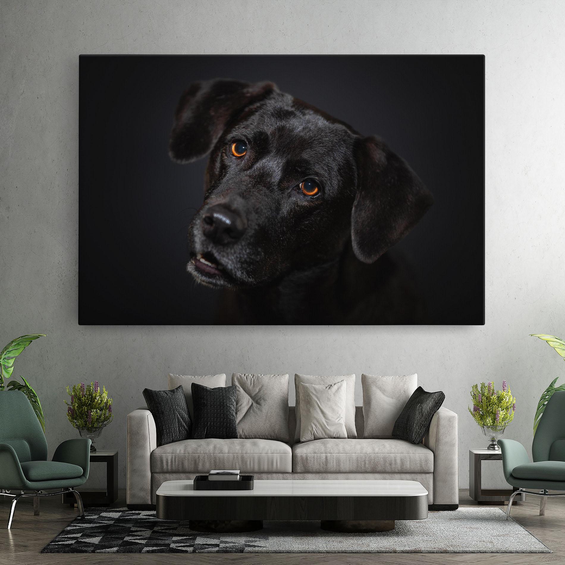 Tablou Canvas Black Dog Portrait mockup 7