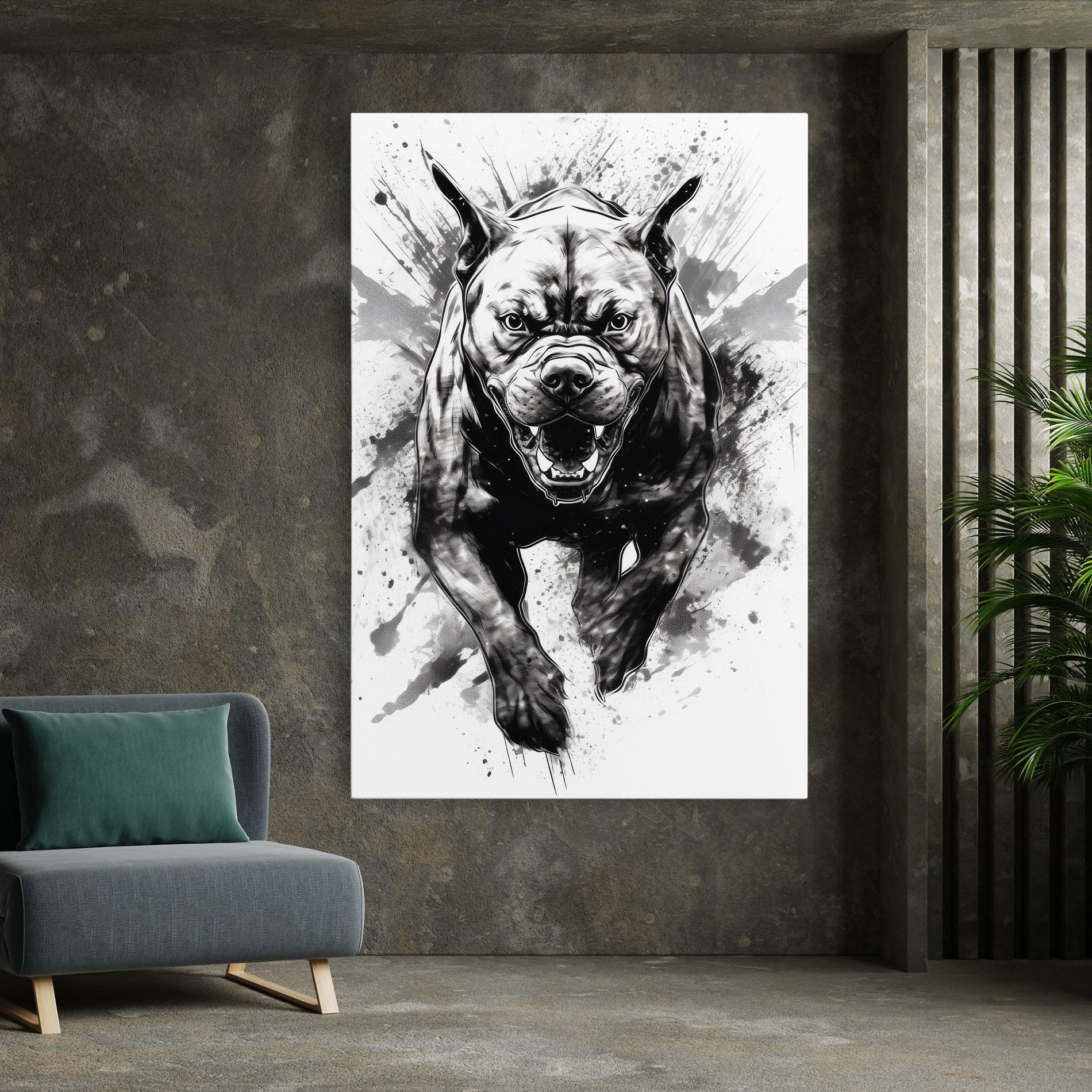 Tablou Canvas Angry Dog Jump mockup 7