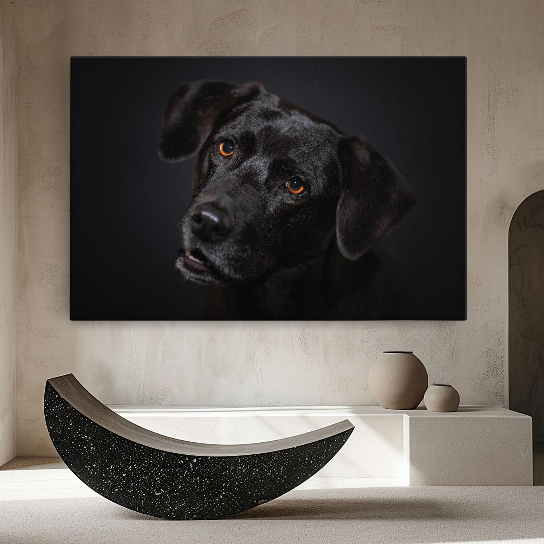Tablou Canvas Black Dog Portrait mockup 8