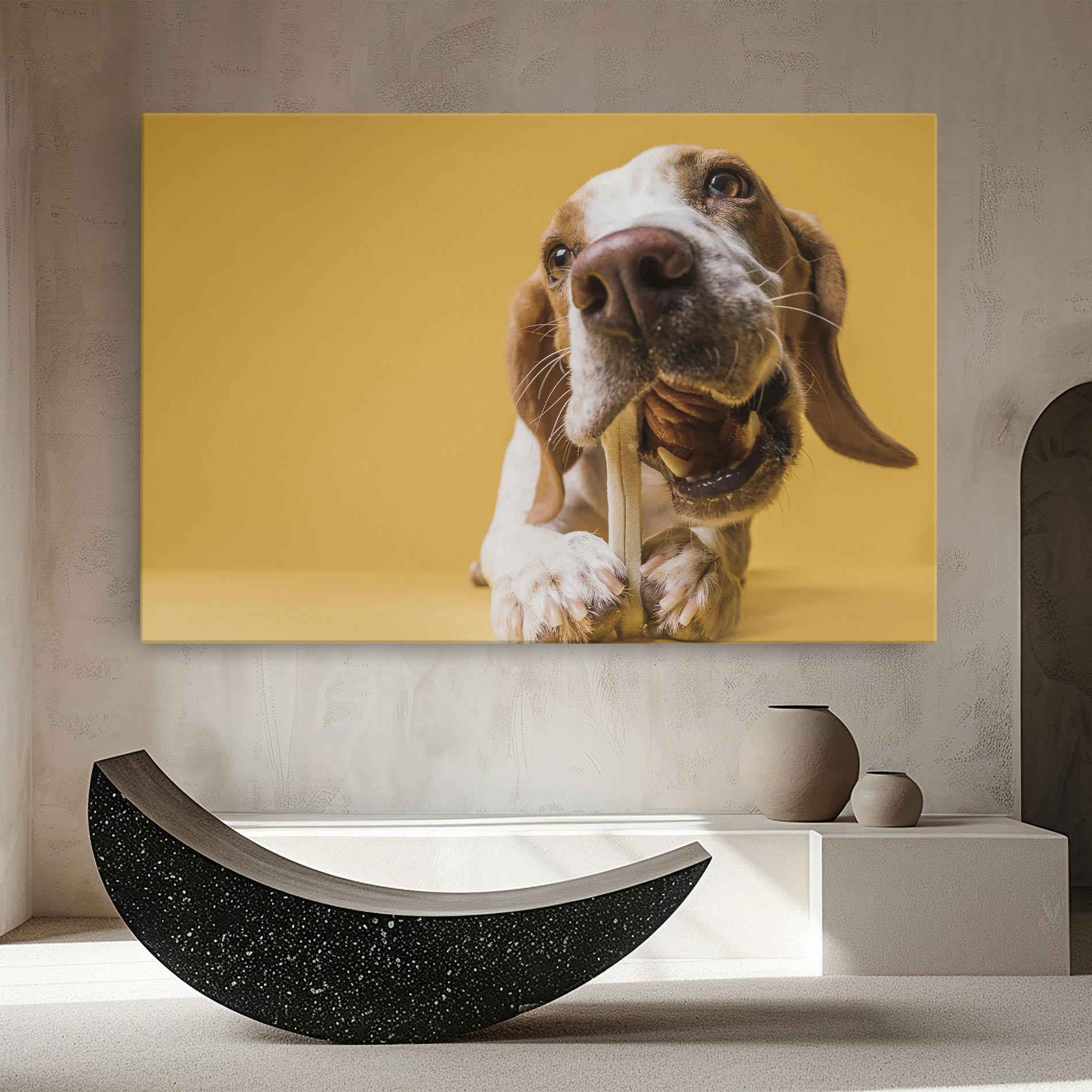 Tablou Canvas Dog Eating Bone mockup 8