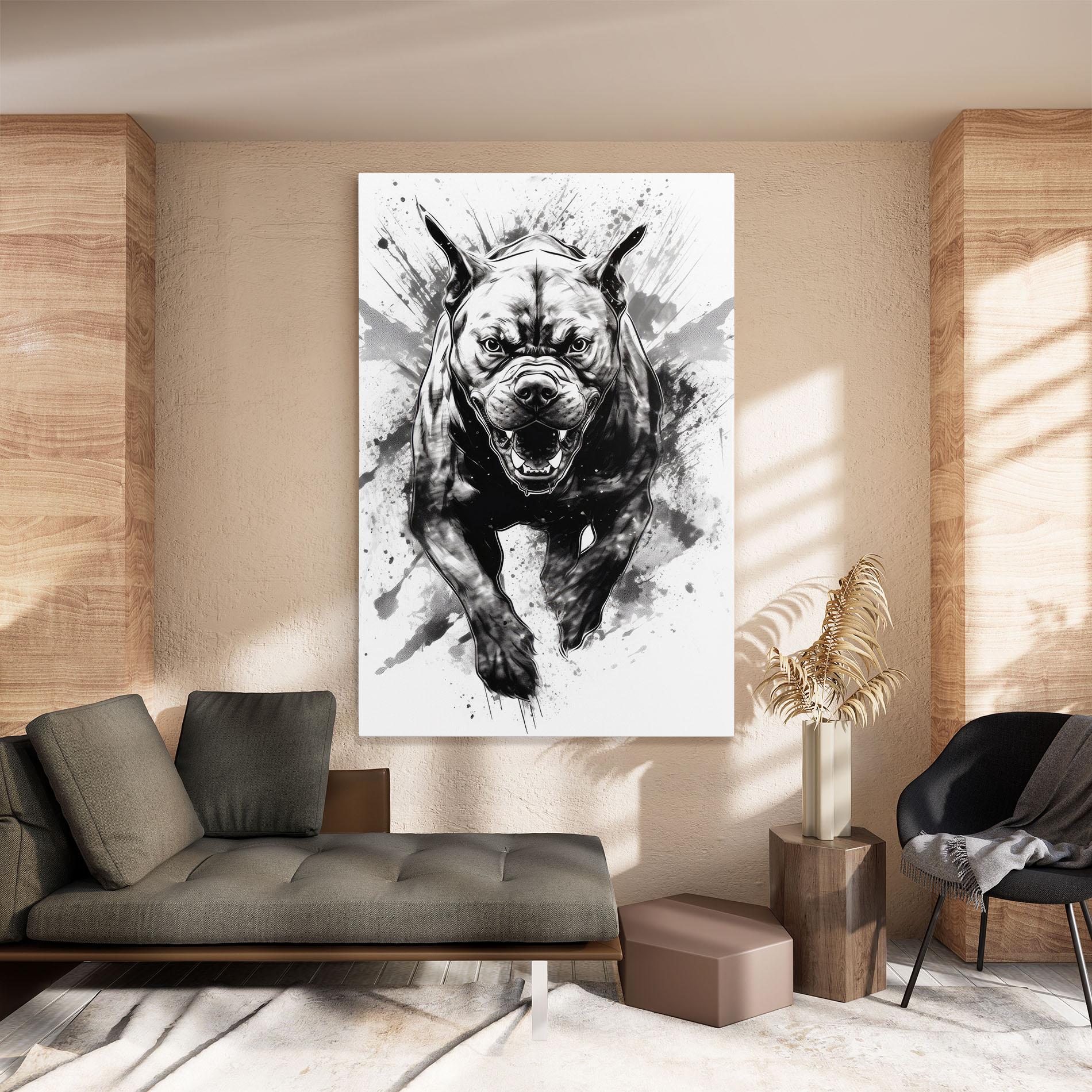 Tablou Canvas Angry Dog Jump mockup 8