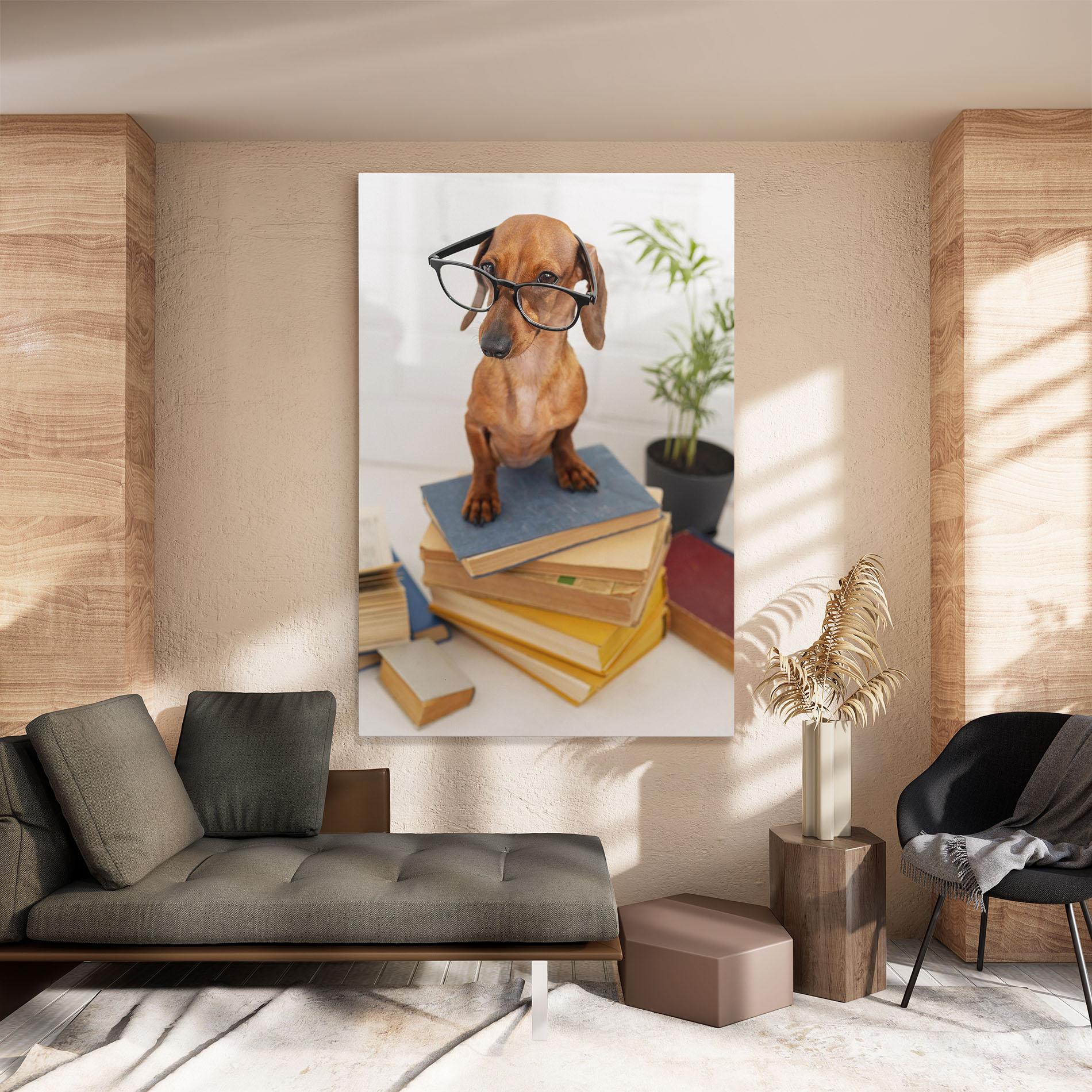 Tablou Canvas Books Cute Dog mockup 8