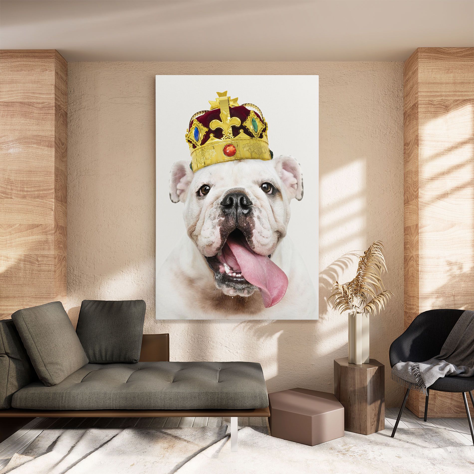 Bulldog Wearing Crown mockup 8