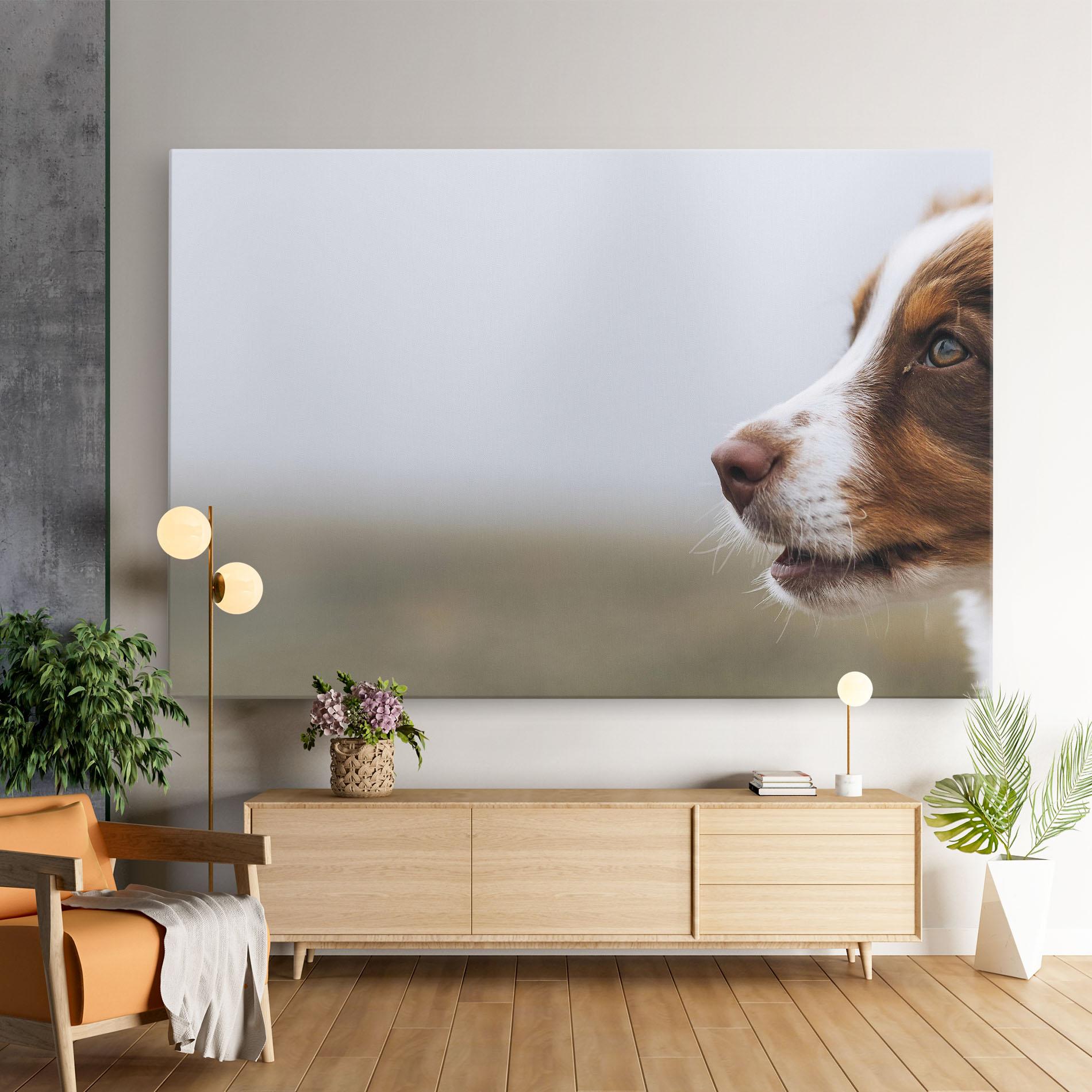 Tablou Canvas Brown White Dog mockup 9