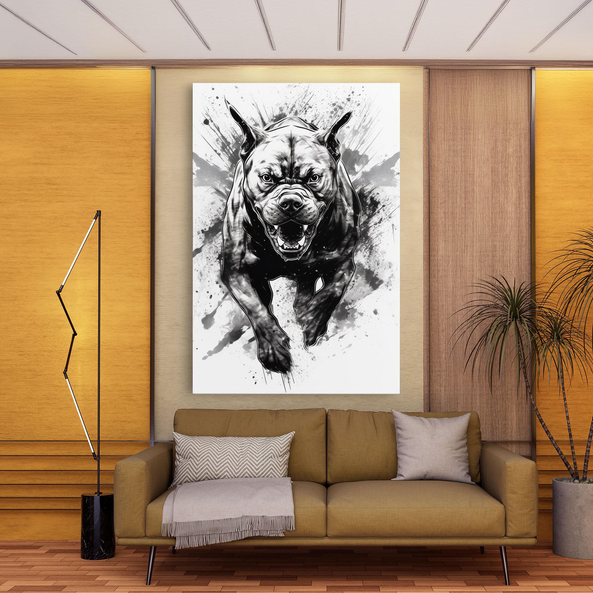 Tablou Canvas Angry Dog Jump mockup 9