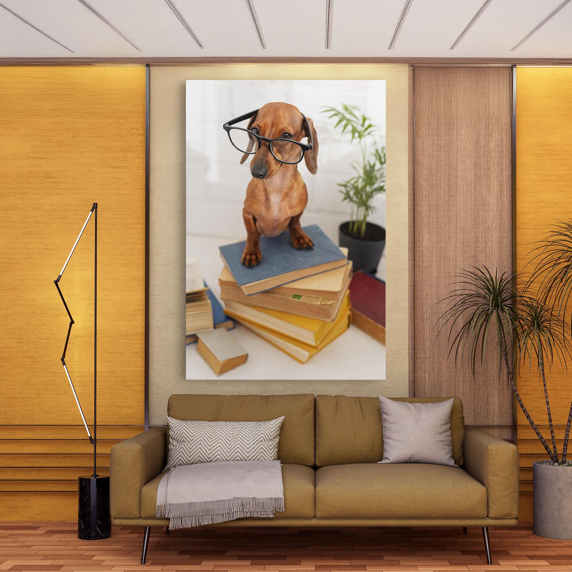 Tablou Canvas Books Cute Dog mockup 9