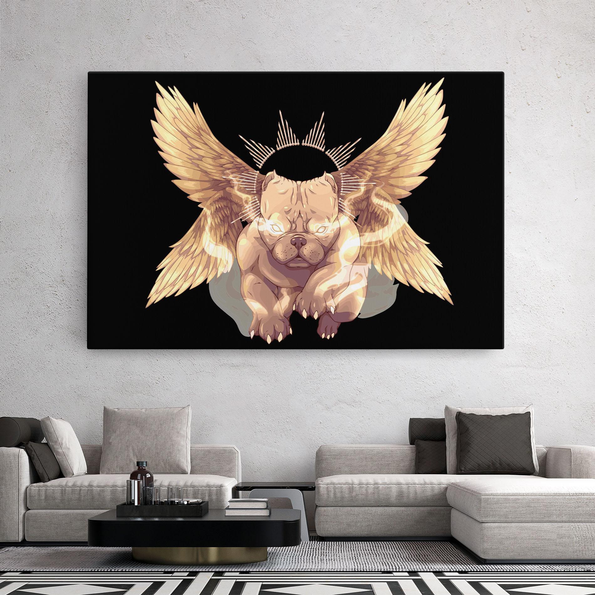 Tablou Canvas Angel Dog mockup 2