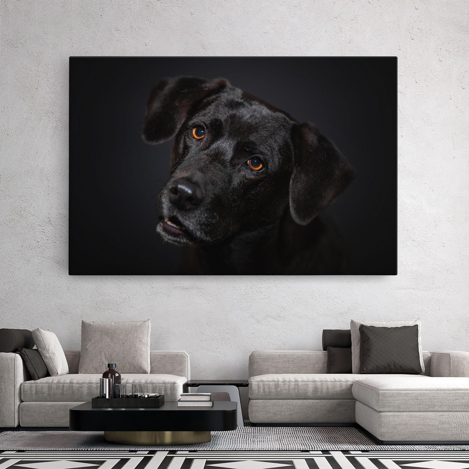 Tablou Canvas Black Dog Portrait mockup 2