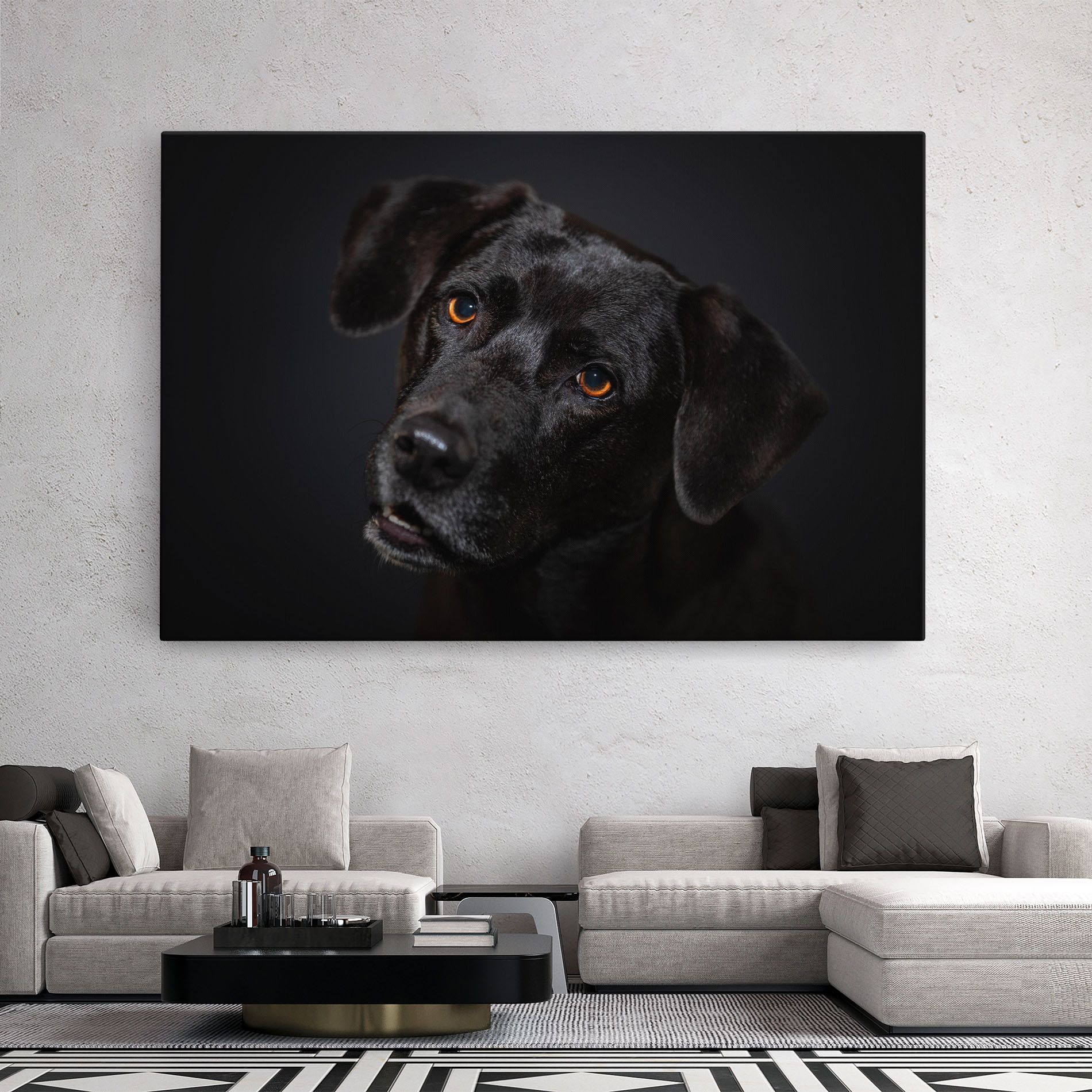 Black Dog Portrait mockup 2