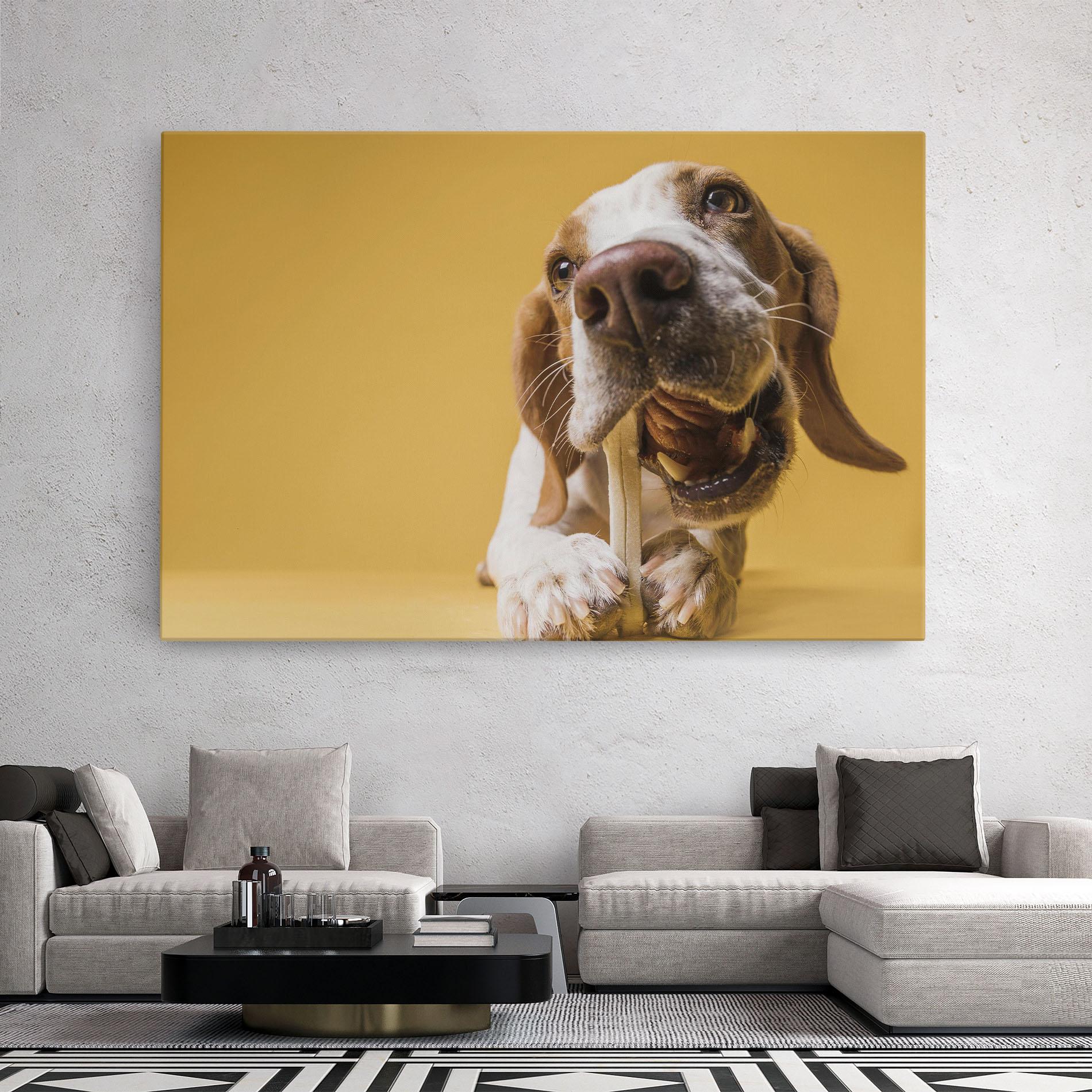 Tablou Canvas Dog Eating Bone mockup 2