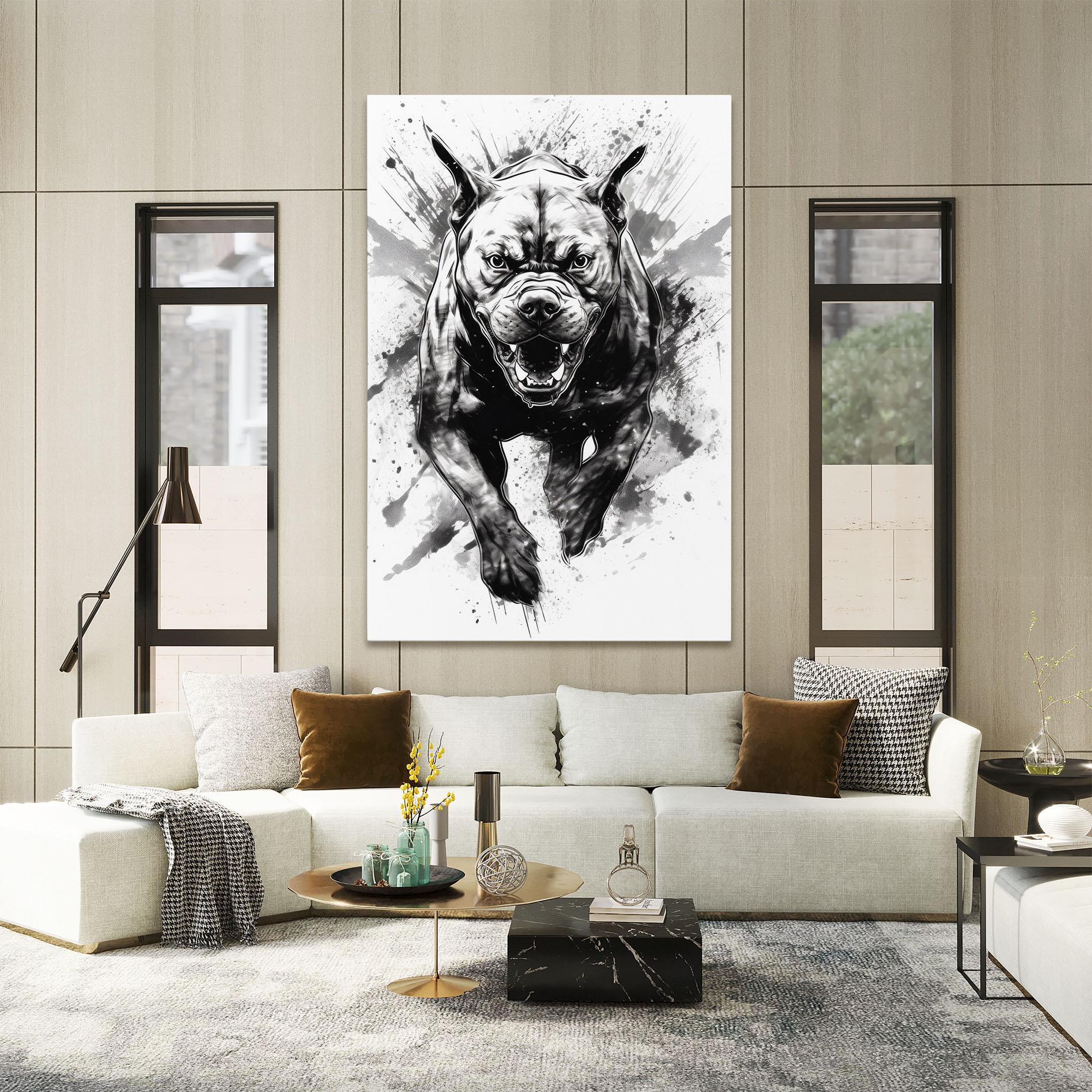 Tablou Canvas Angry Dog Jump mockup 2