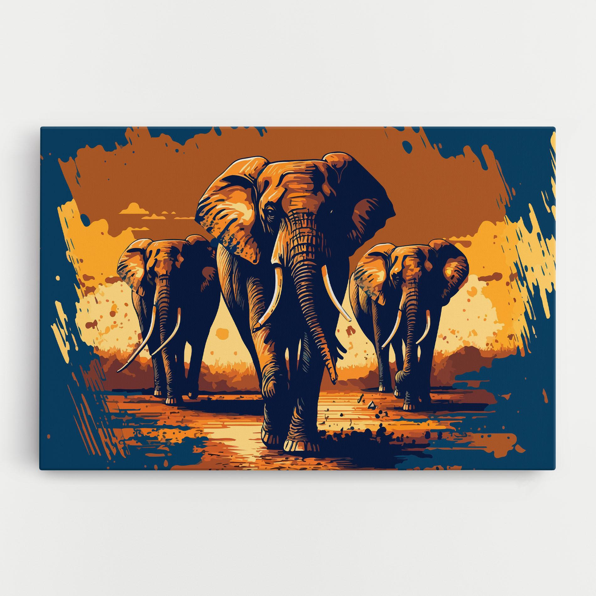 Tablou Canvas 3 Elephants mockup 0
