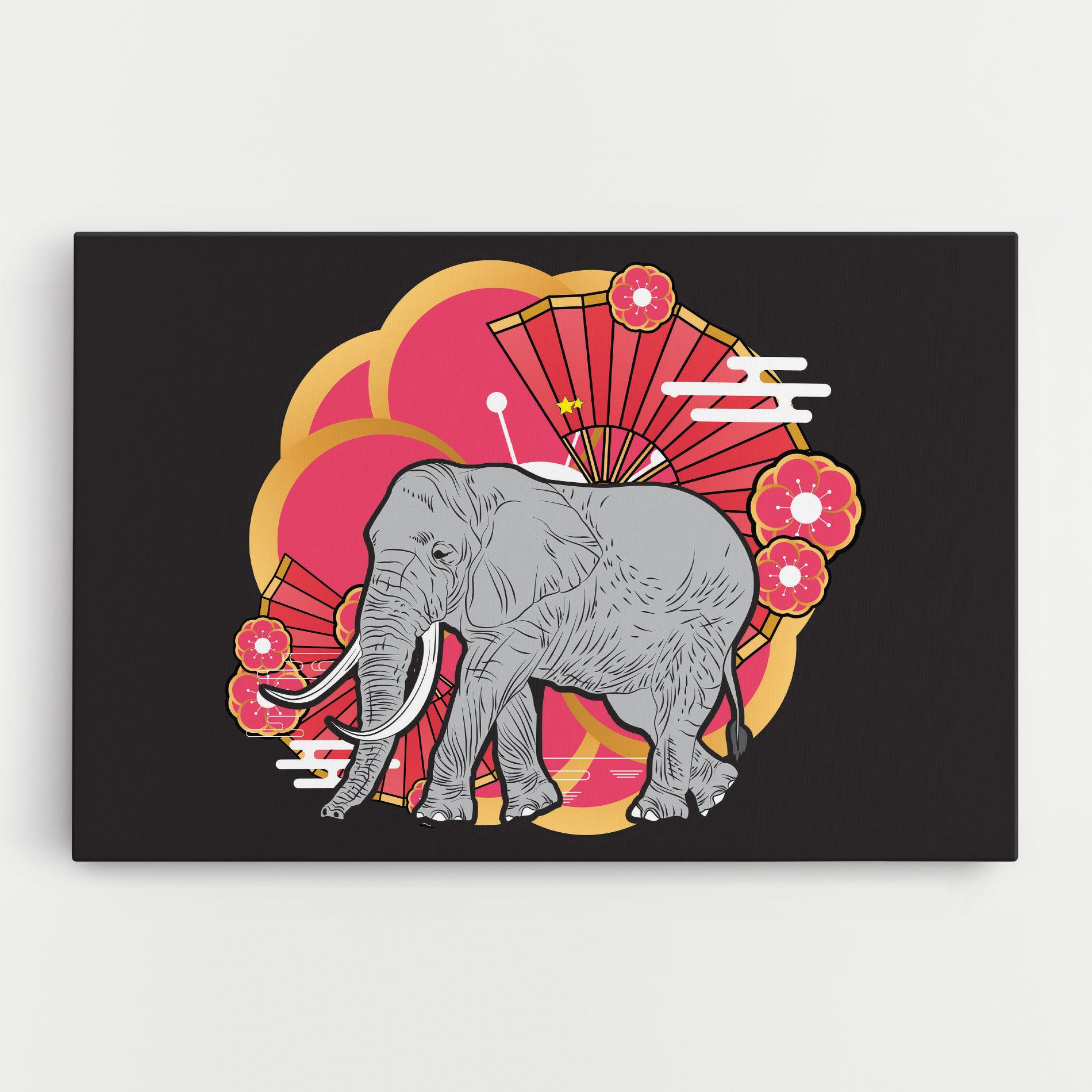 Tablou Canvas Elephant On Pink mockup 0