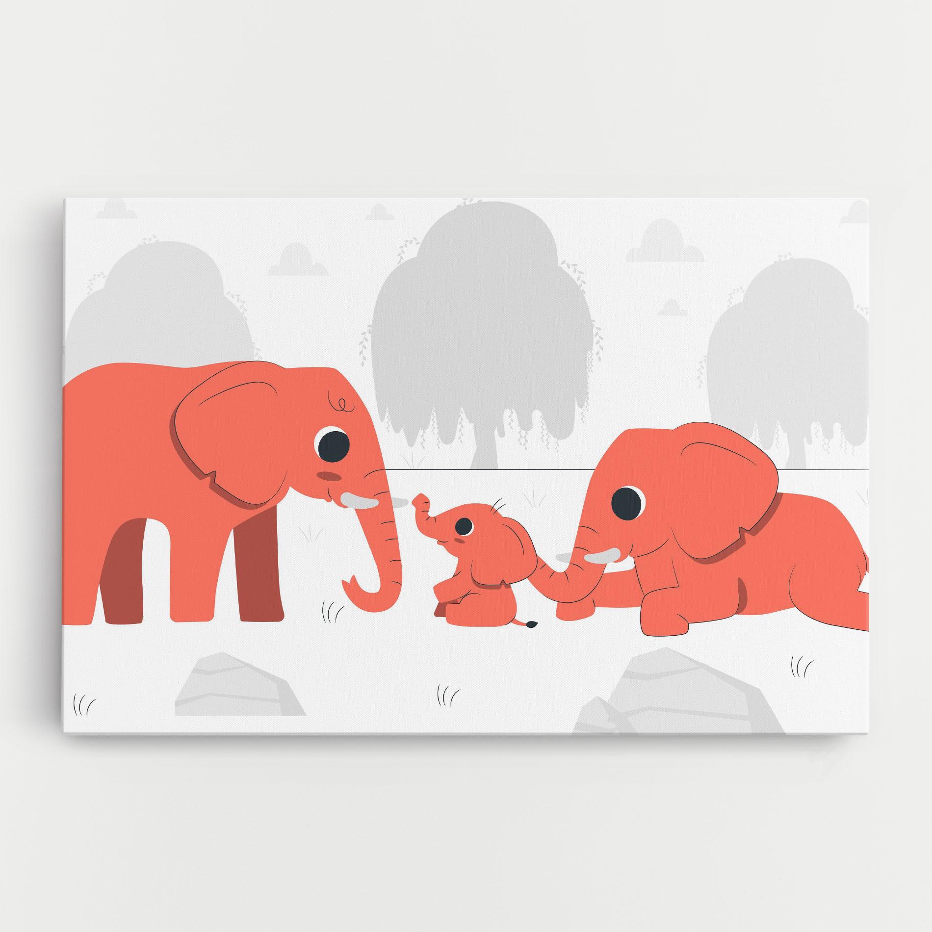 Tablou Canvas Orange Elephant mockup 0