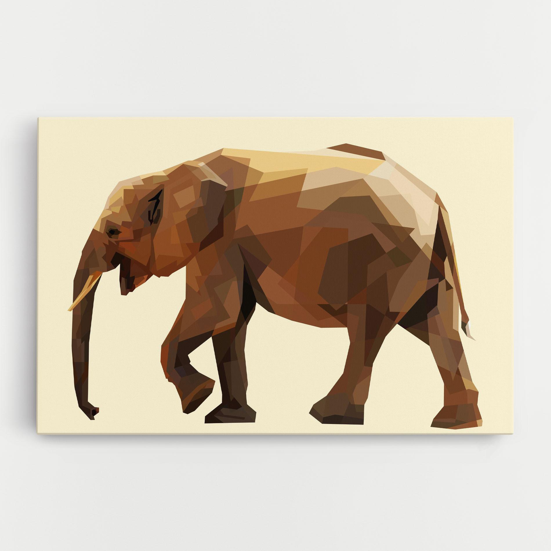 Tablou Canvas Walking Elephant Cream mockup 0