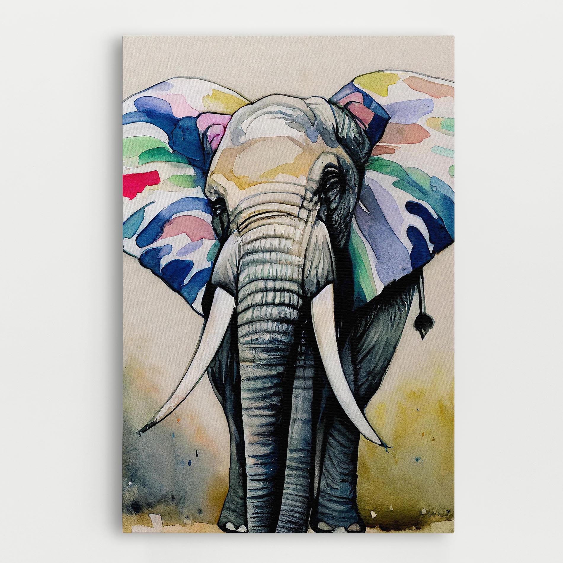 Tablou Canvas Watercolor Elephant Art mockup 0