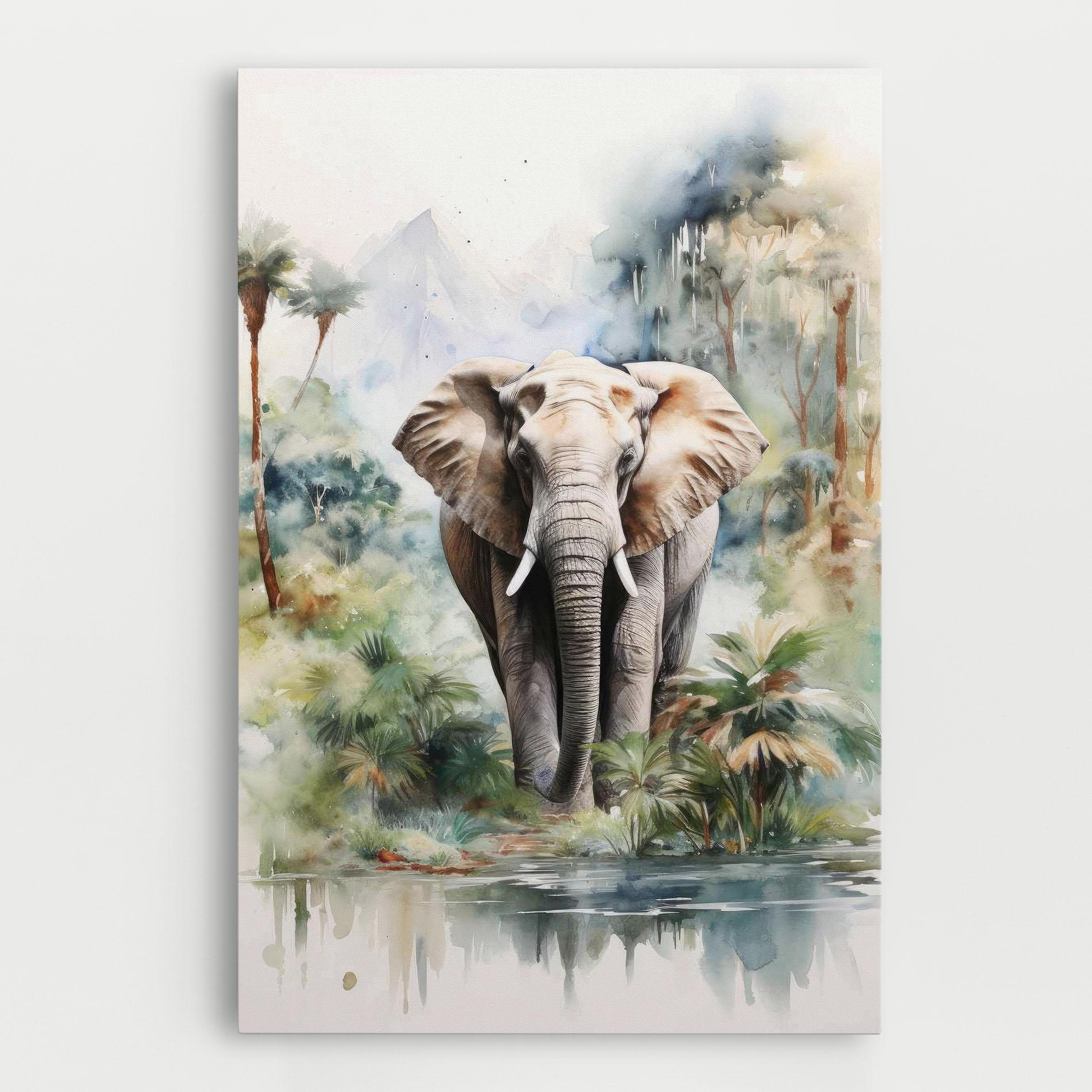 Tablou Canvas Wild Watercolor Elephant mockup 0