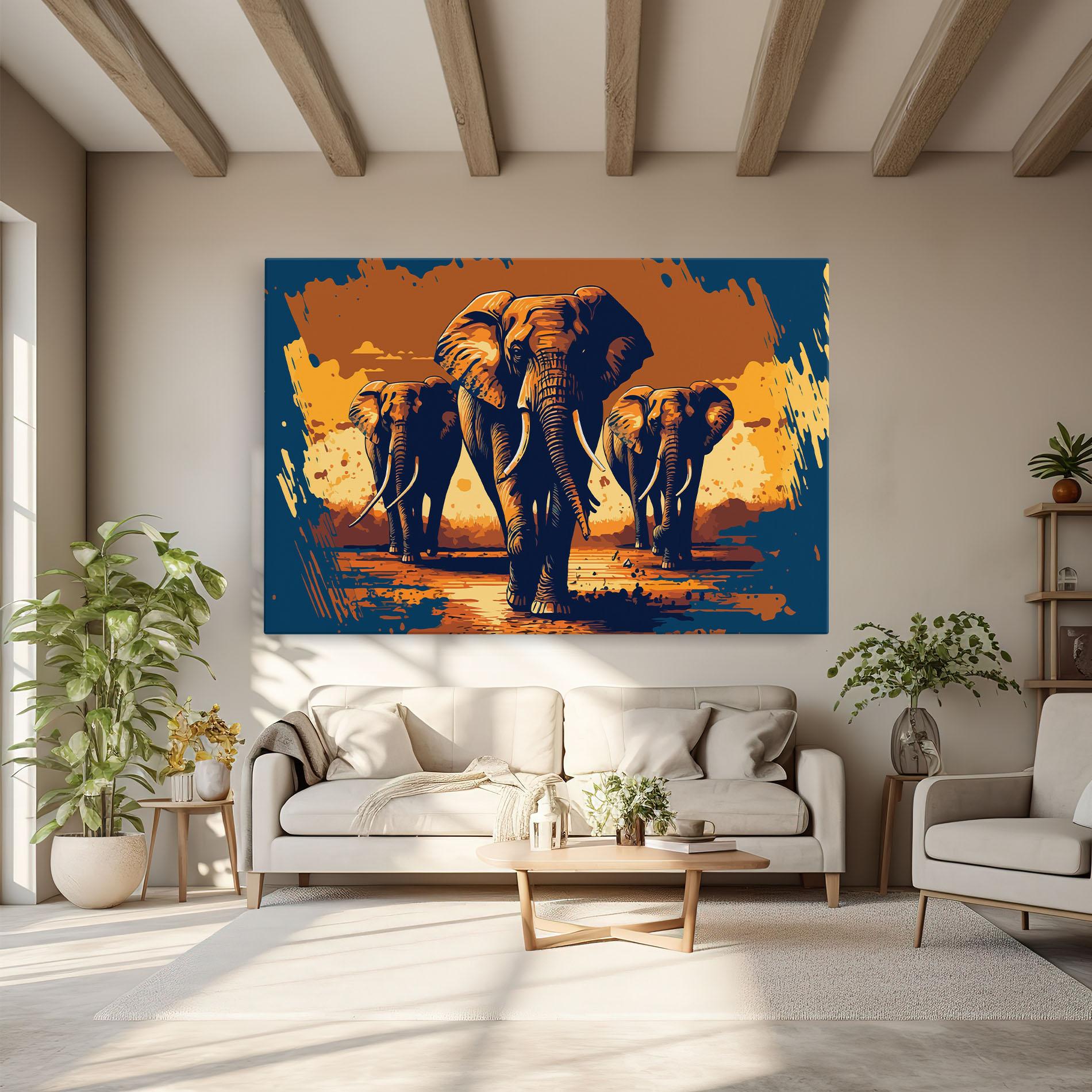 Tablou Canvas 3 Elephants mockup 6