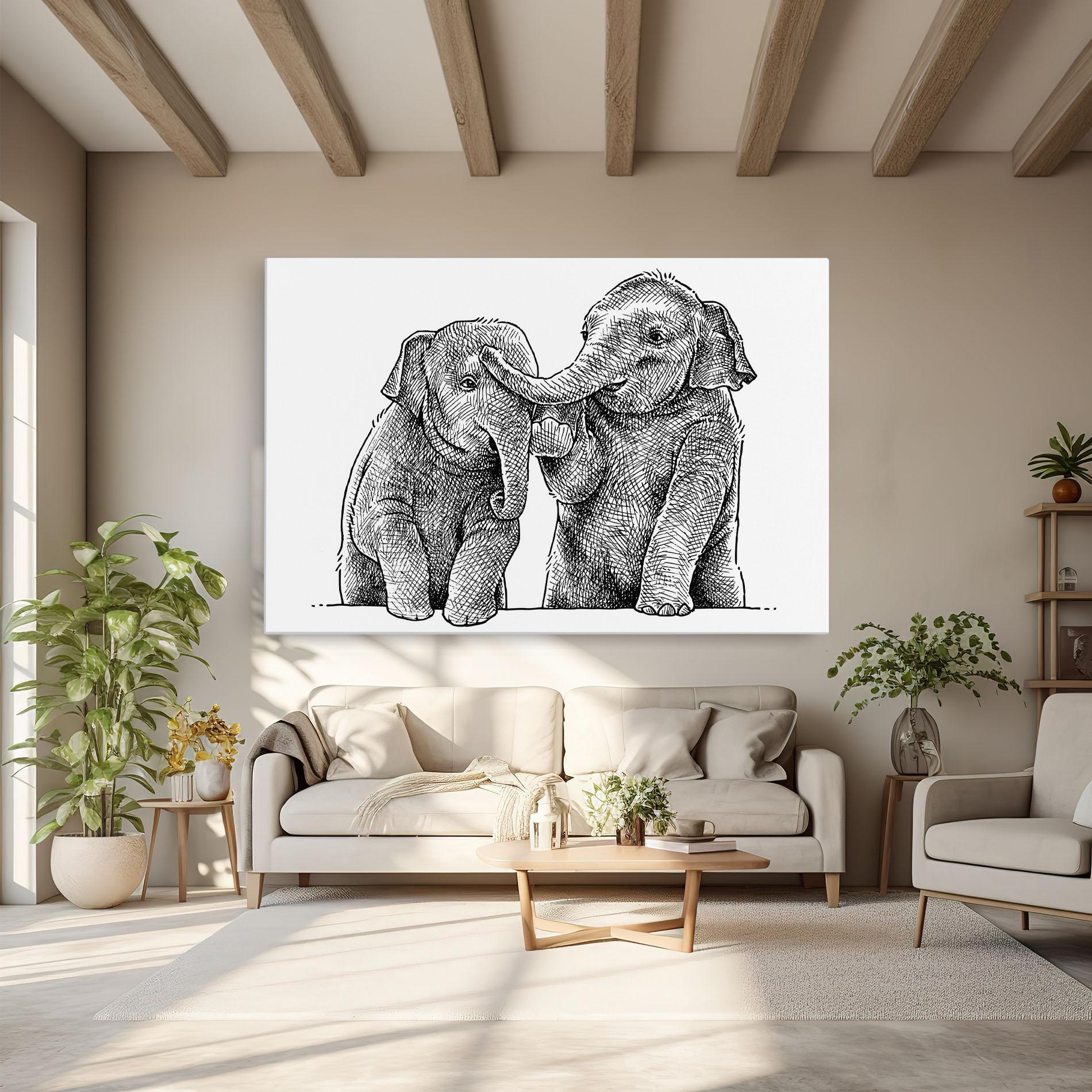 Tablou Canvas Baby Elephants mockup 6
