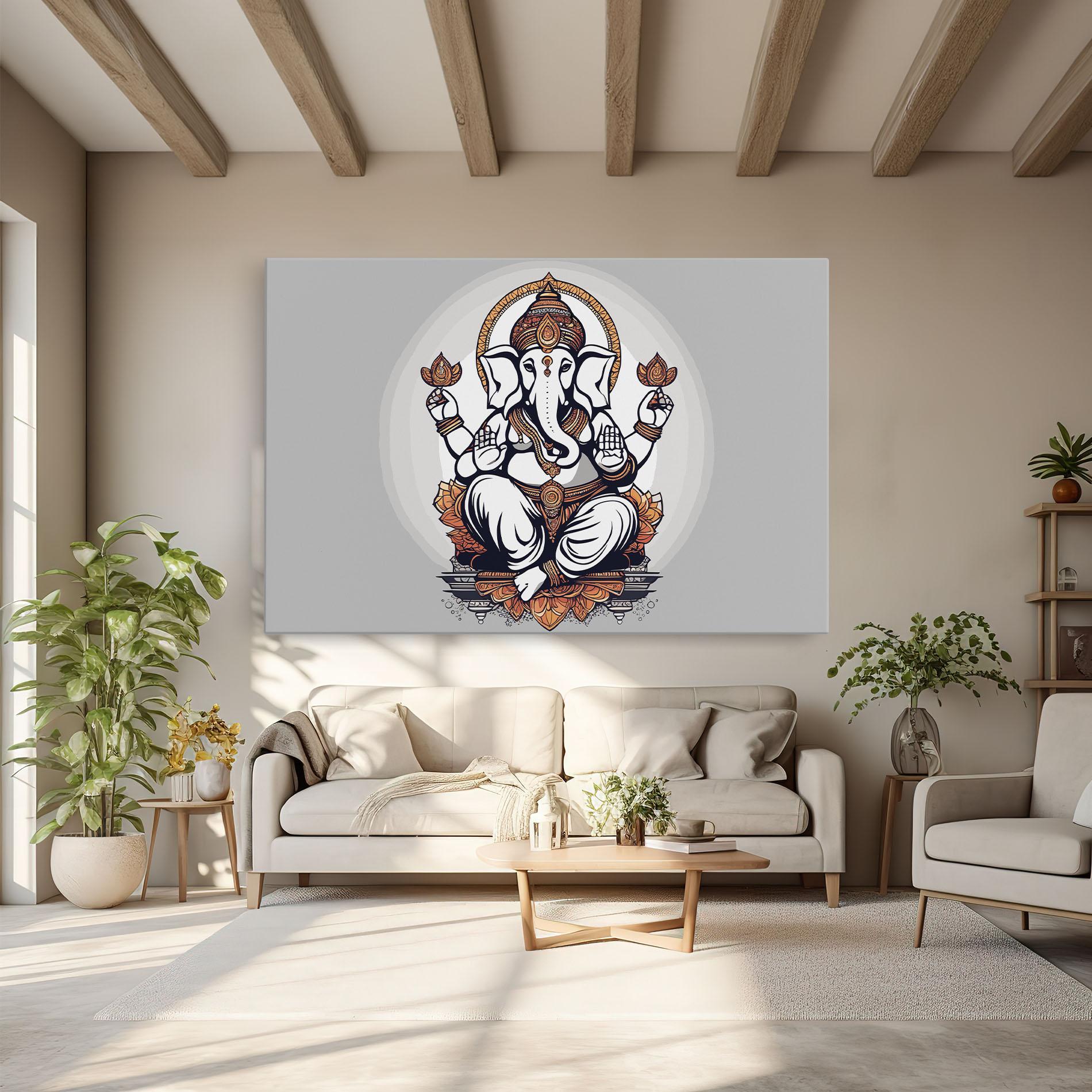 Tablou Canvas Chaturthi Greys mockup 6