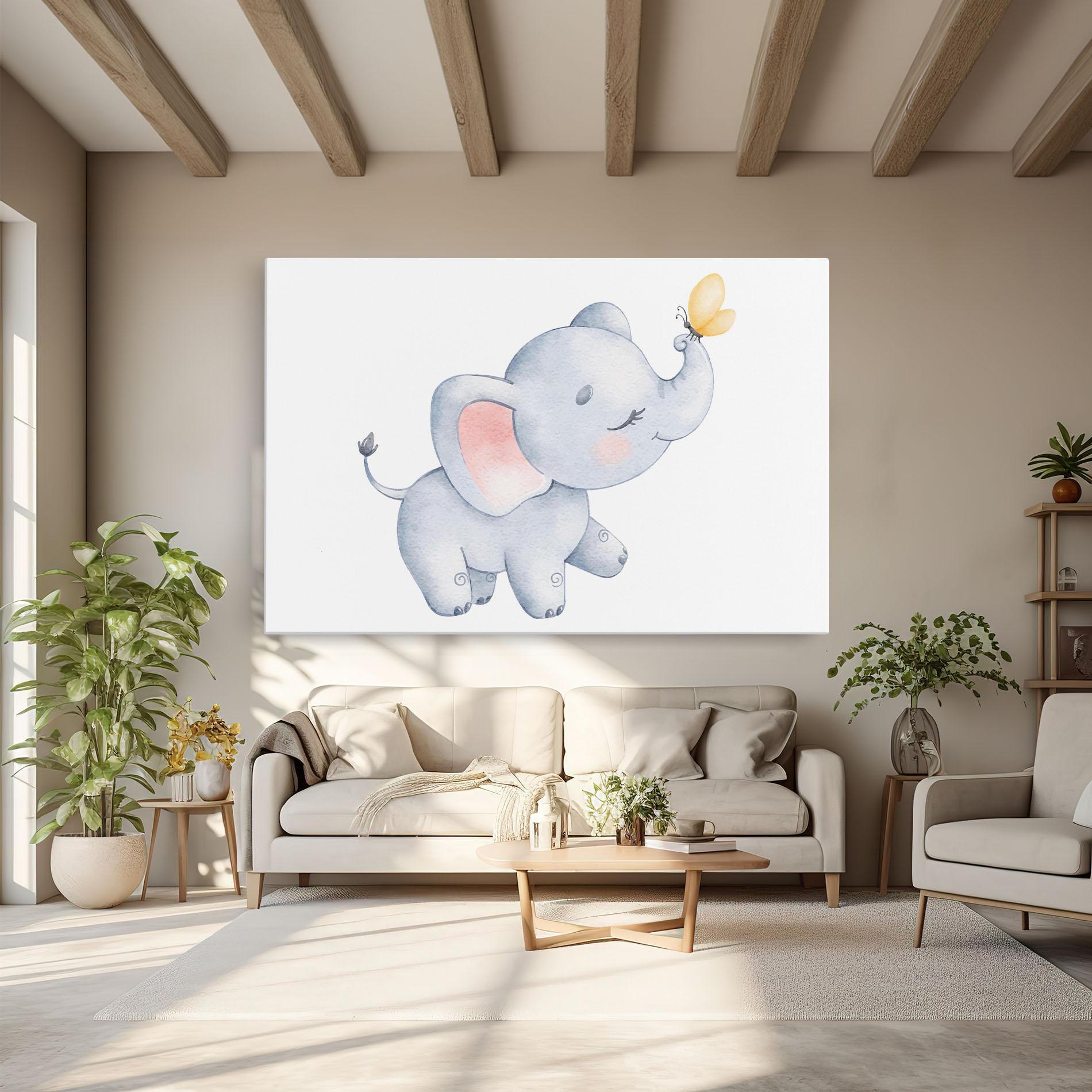 Tablou Canvas Elephant Butterfly mockup 6