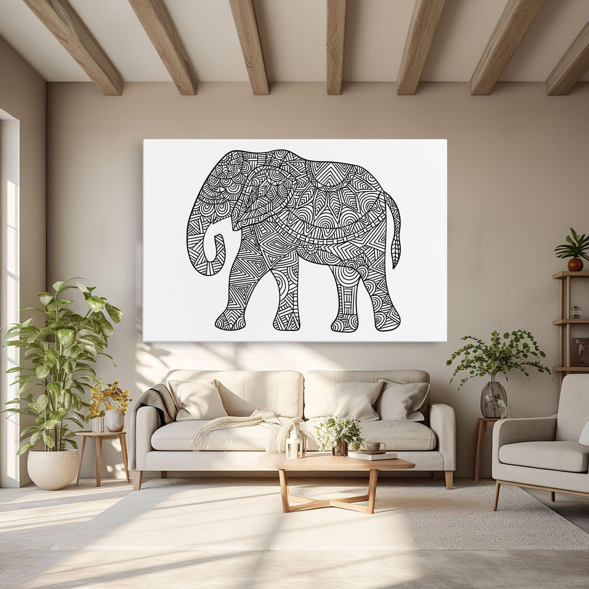 Tablou Canvas Elephant Mandala mockup 6