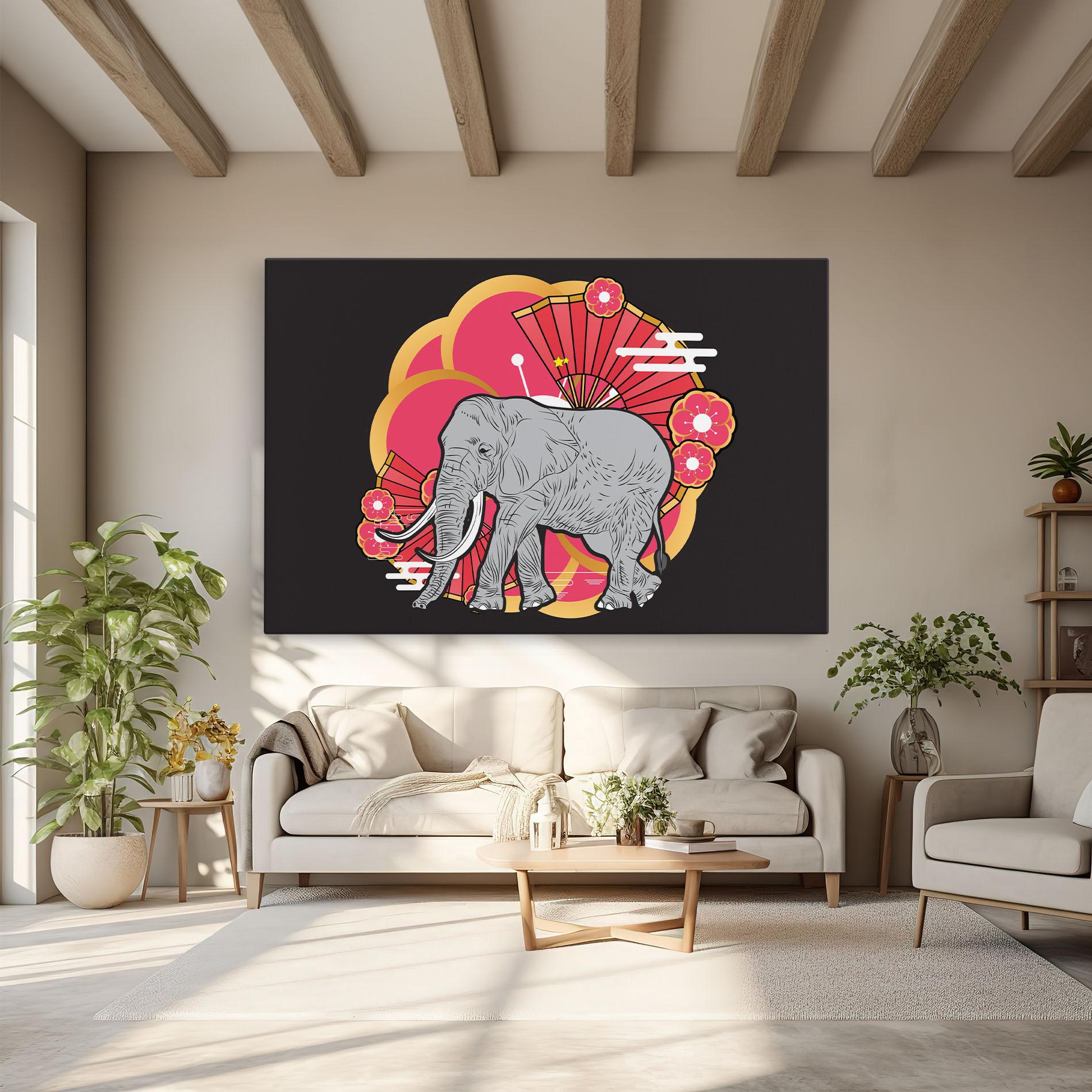 Tablou Canvas Elephant On Pink mockup 6