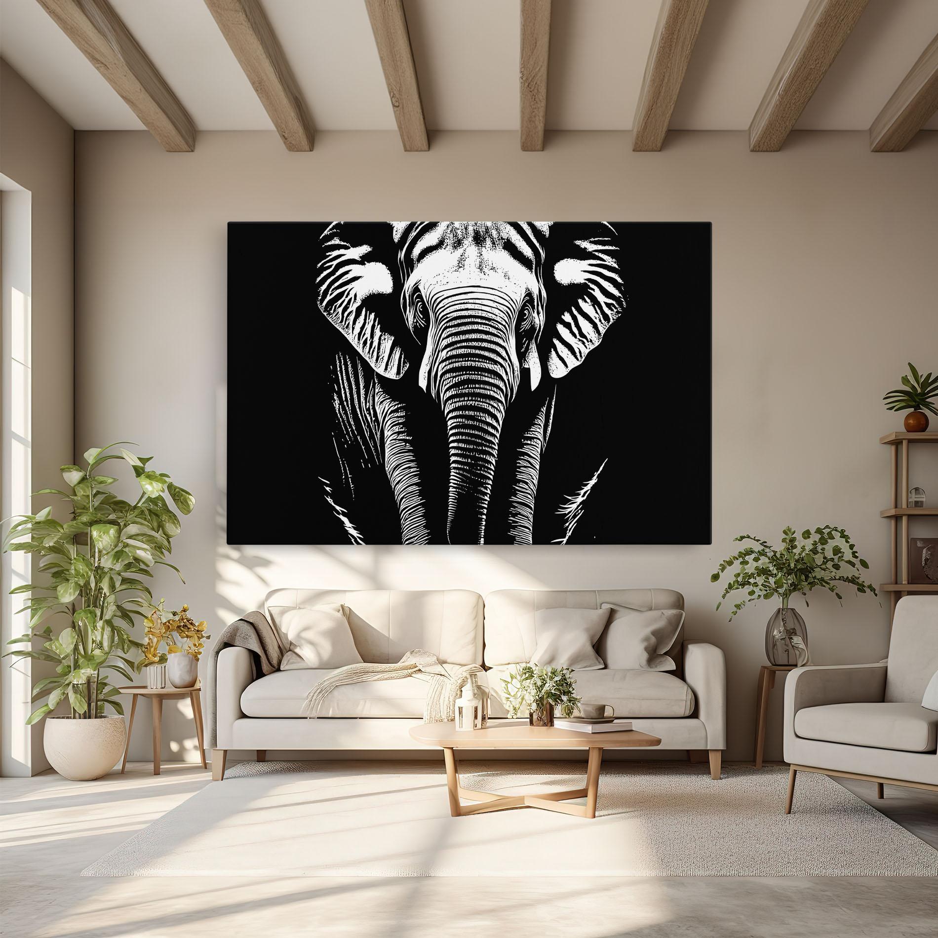 Tablou Canvas Elephant White Head mockup 6