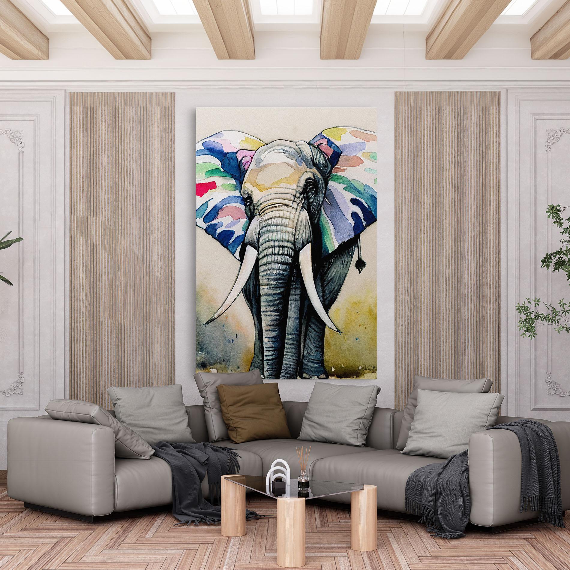 Tablou Canvas Watercolor Elephant Art mockup 6