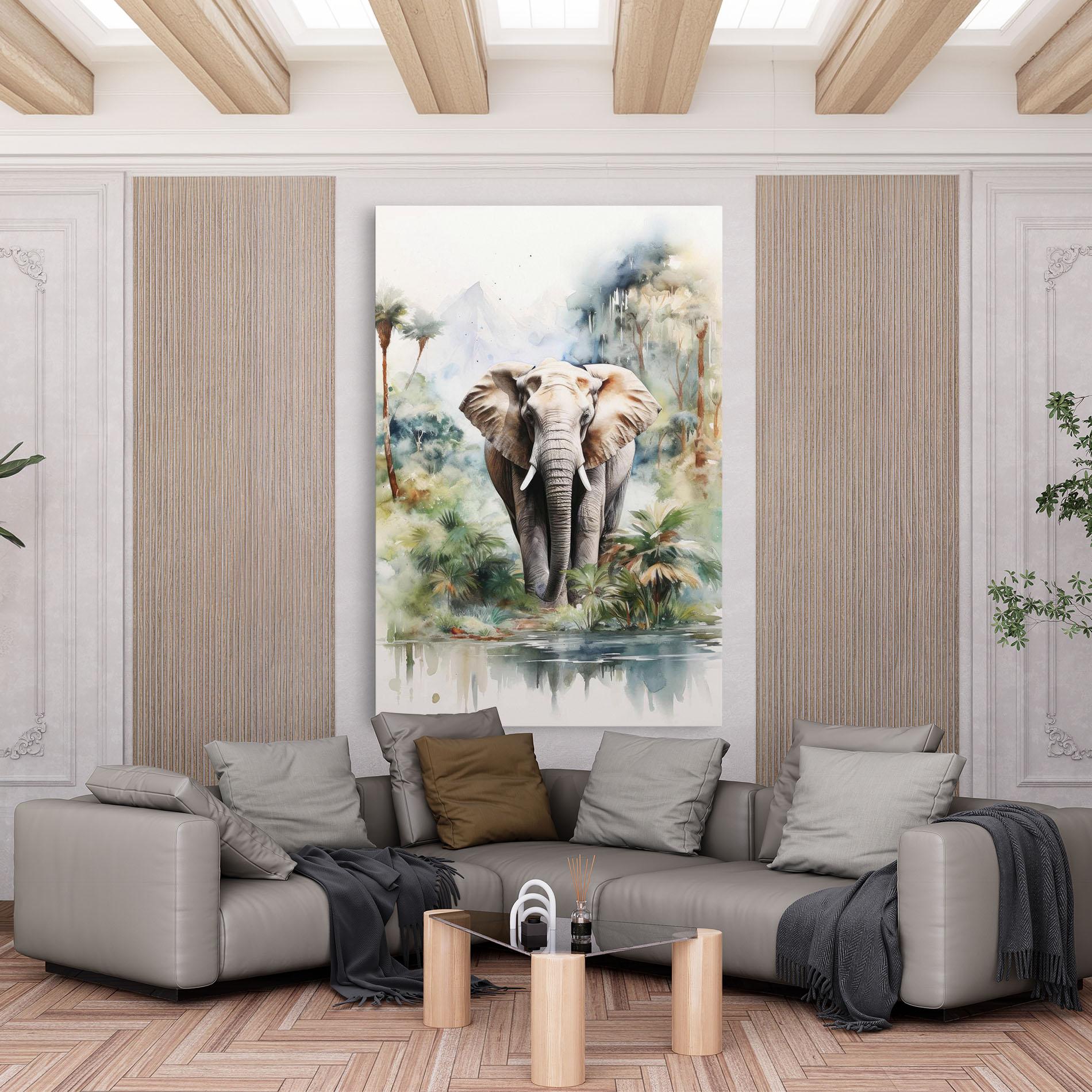 Tablou Canvas Wild Watercolor Elephant mockup 6