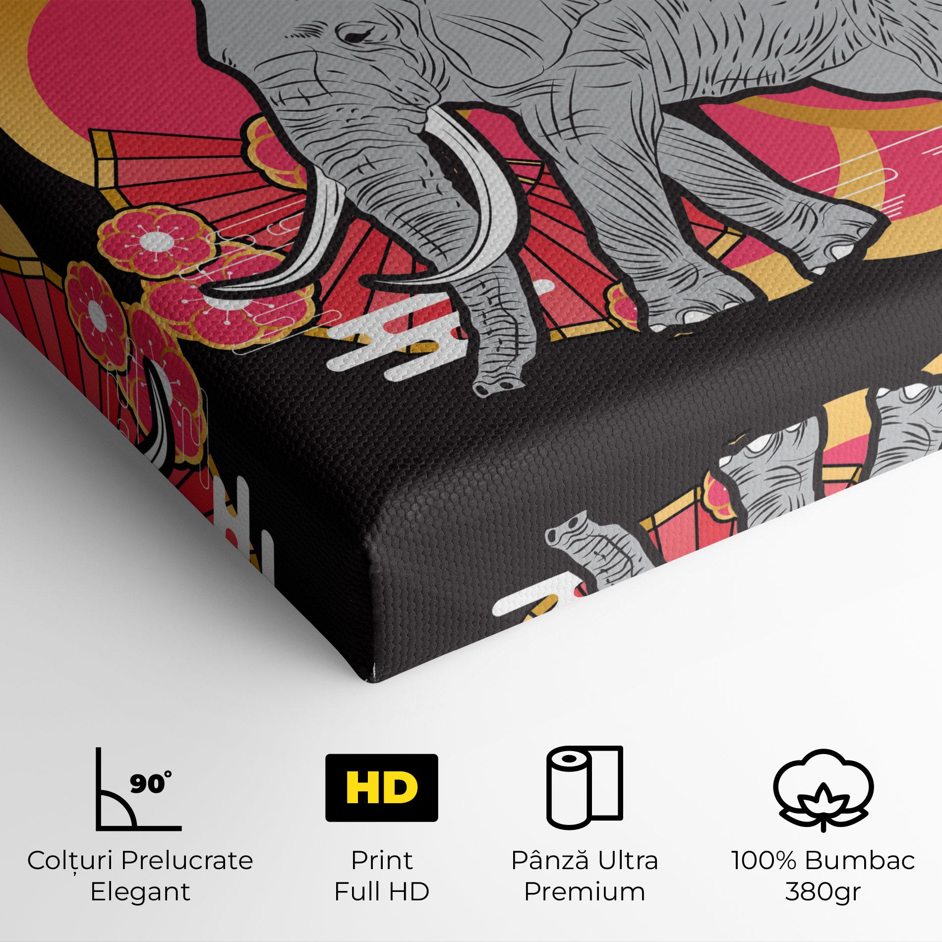 Tablou Canvas Elephant On Pink mockup 4