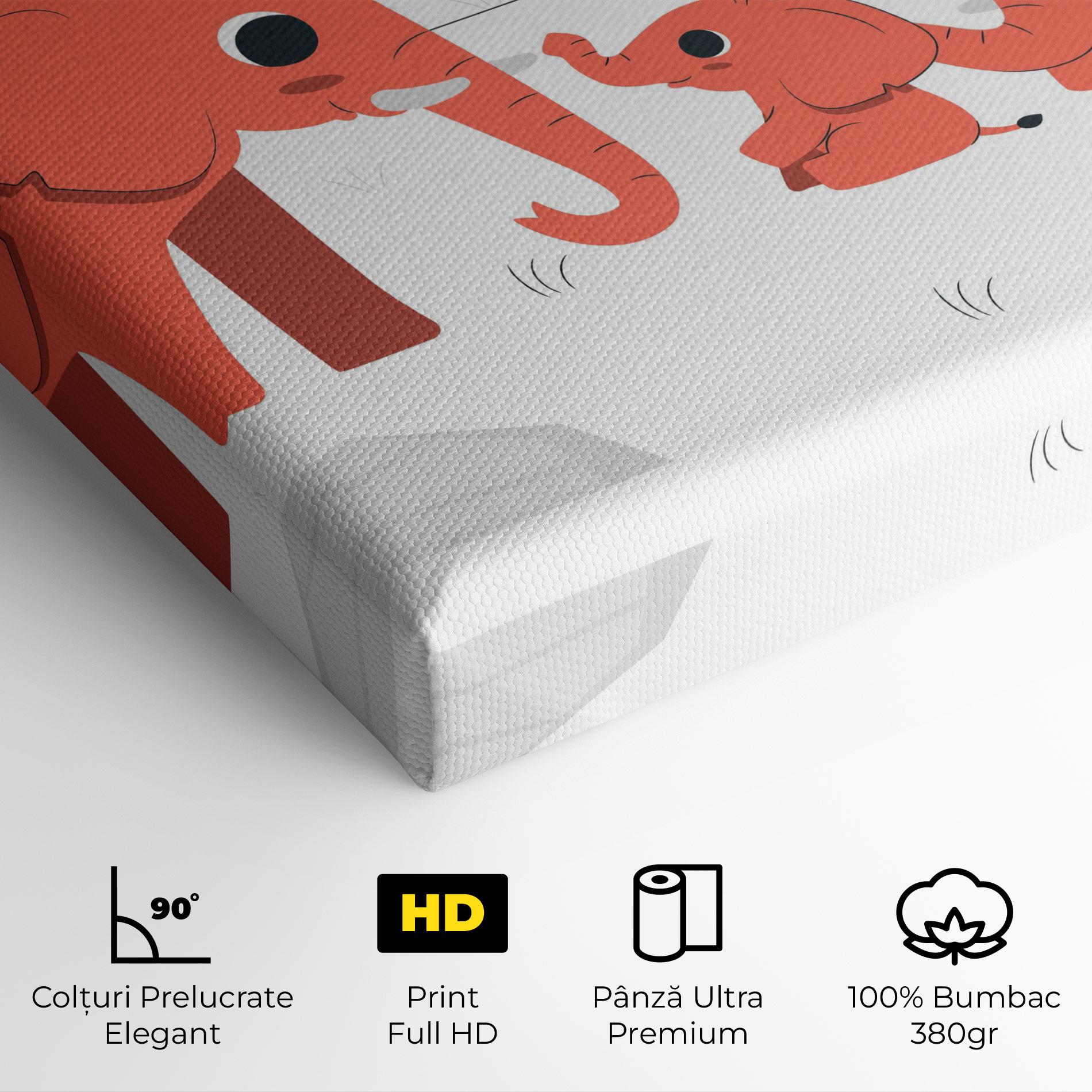 Tablou Canvas Orange Elephant mockup 4