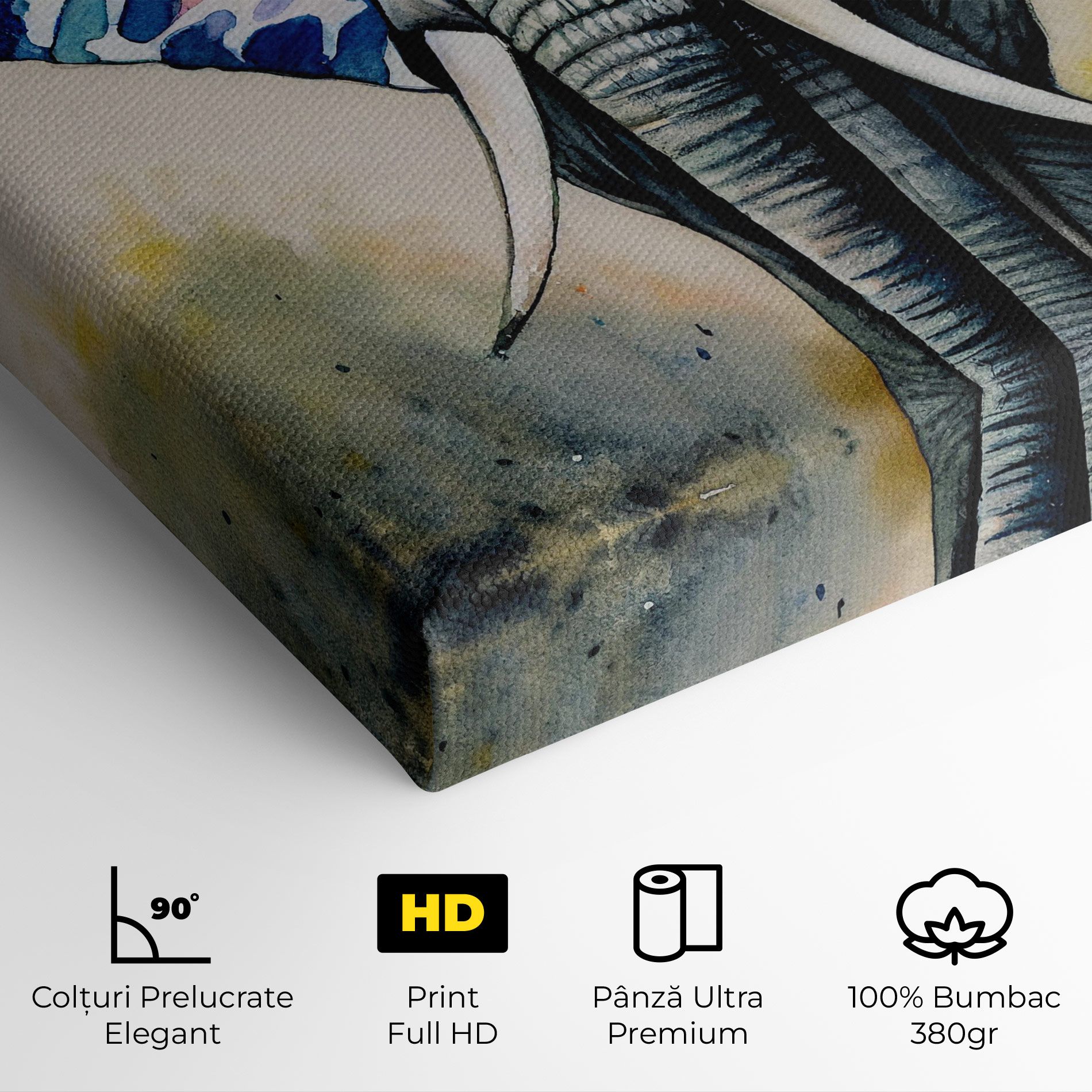 Watercolor Elephant Art mockup 4