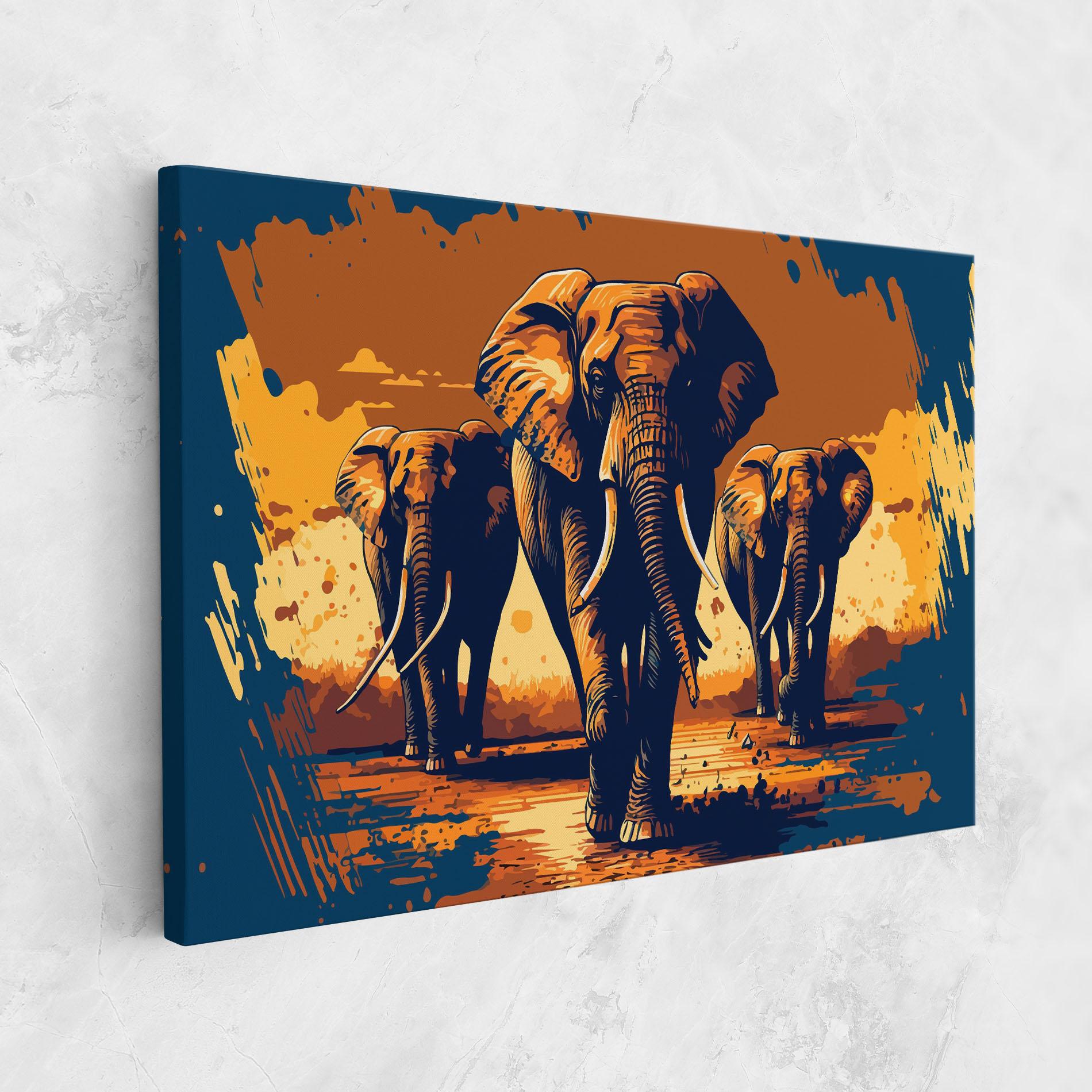 Tablou Canvas 3 Elephants mockup 1