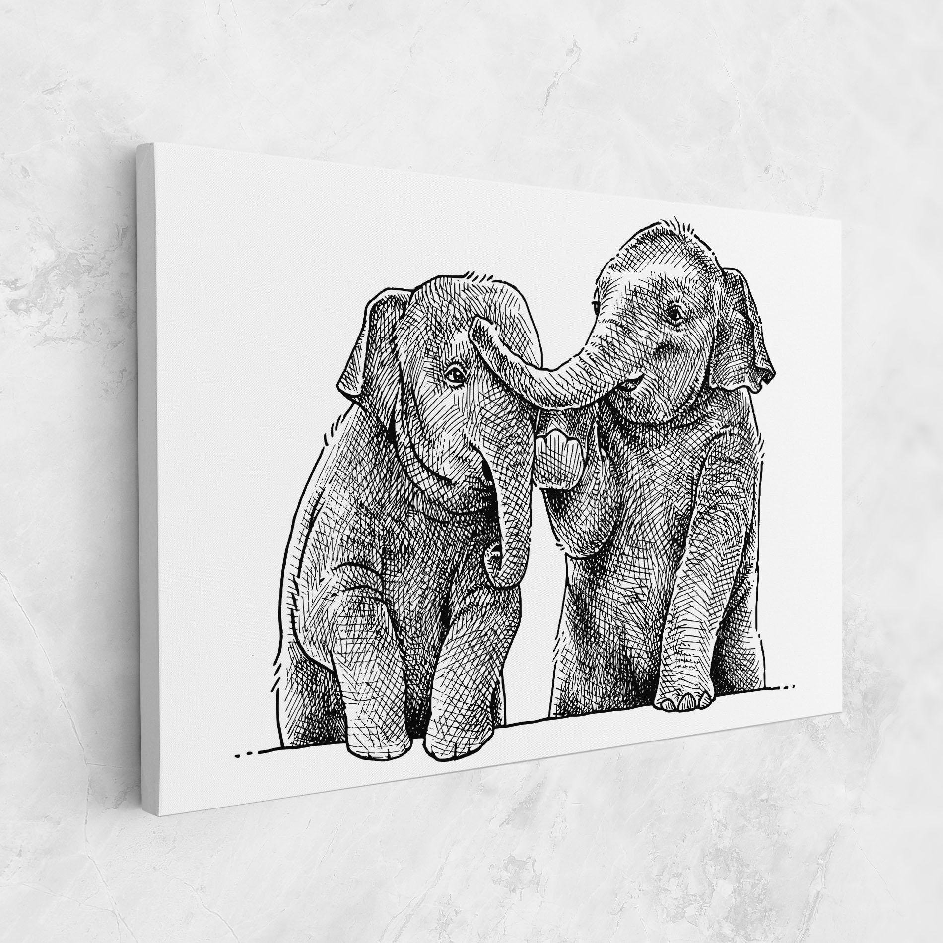 Tablou Canvas Baby Elephants mockup 1
