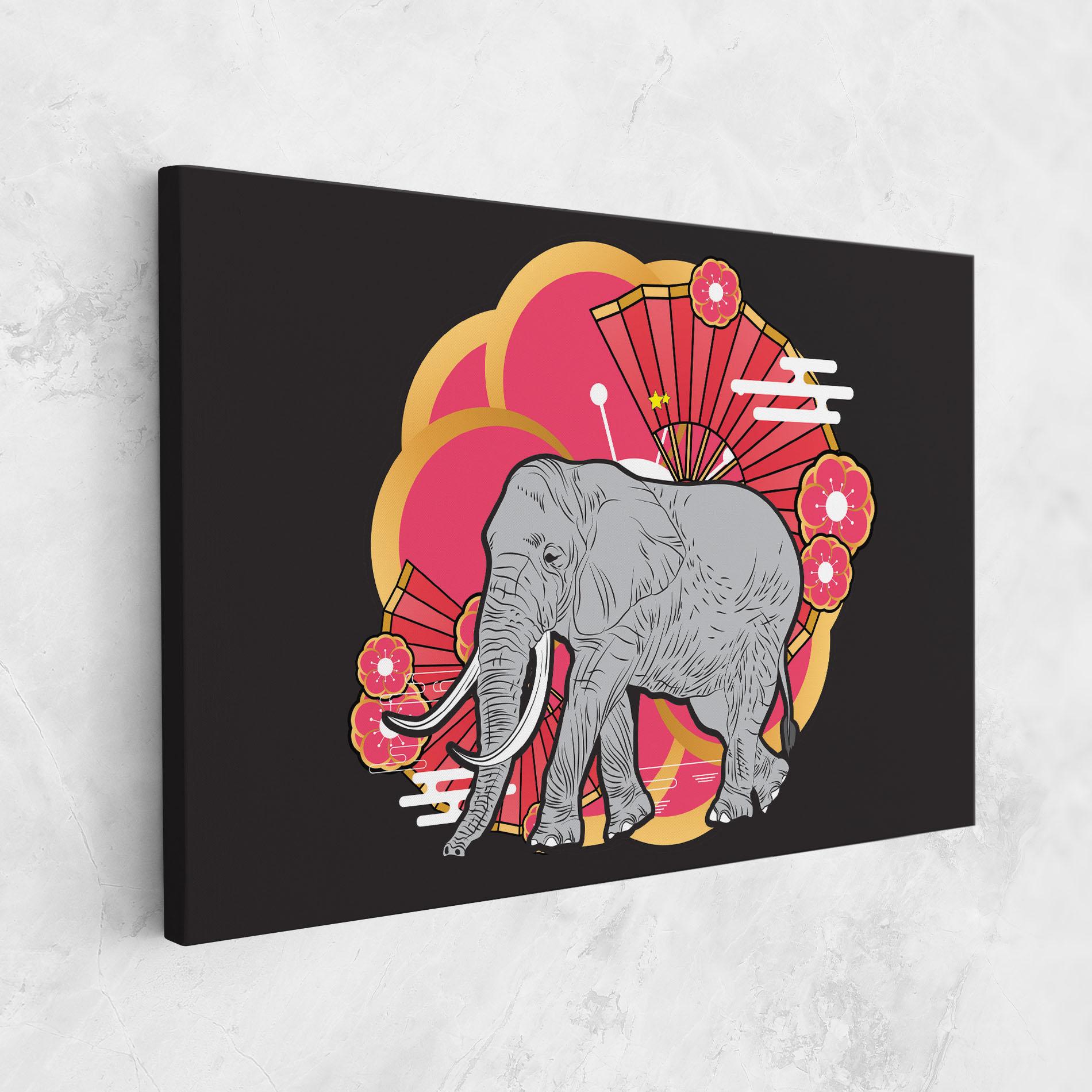 Tablou Canvas Elephant On Pink mockup 1