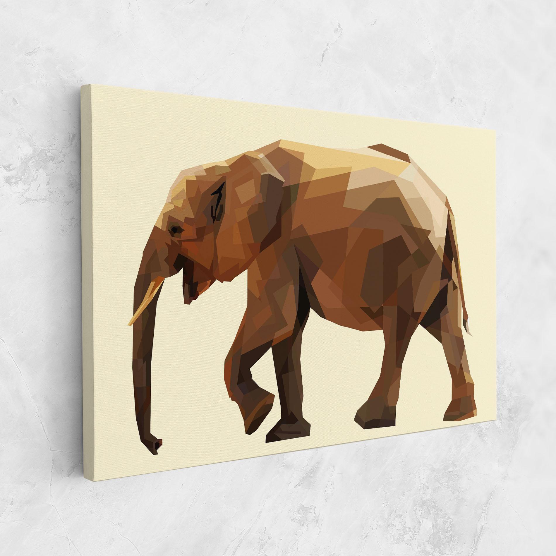 Tablou Canvas Walking Elephant Cream mockup 1