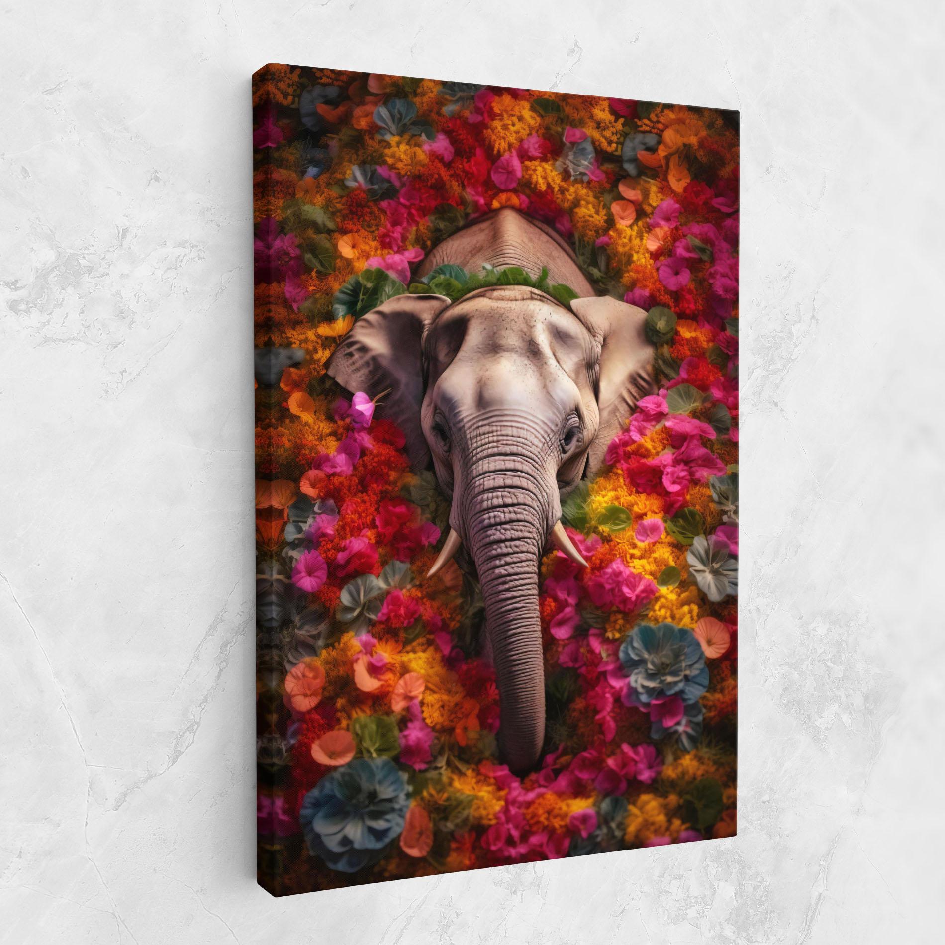 Tablou Canvas Flower Elephant mockup 1