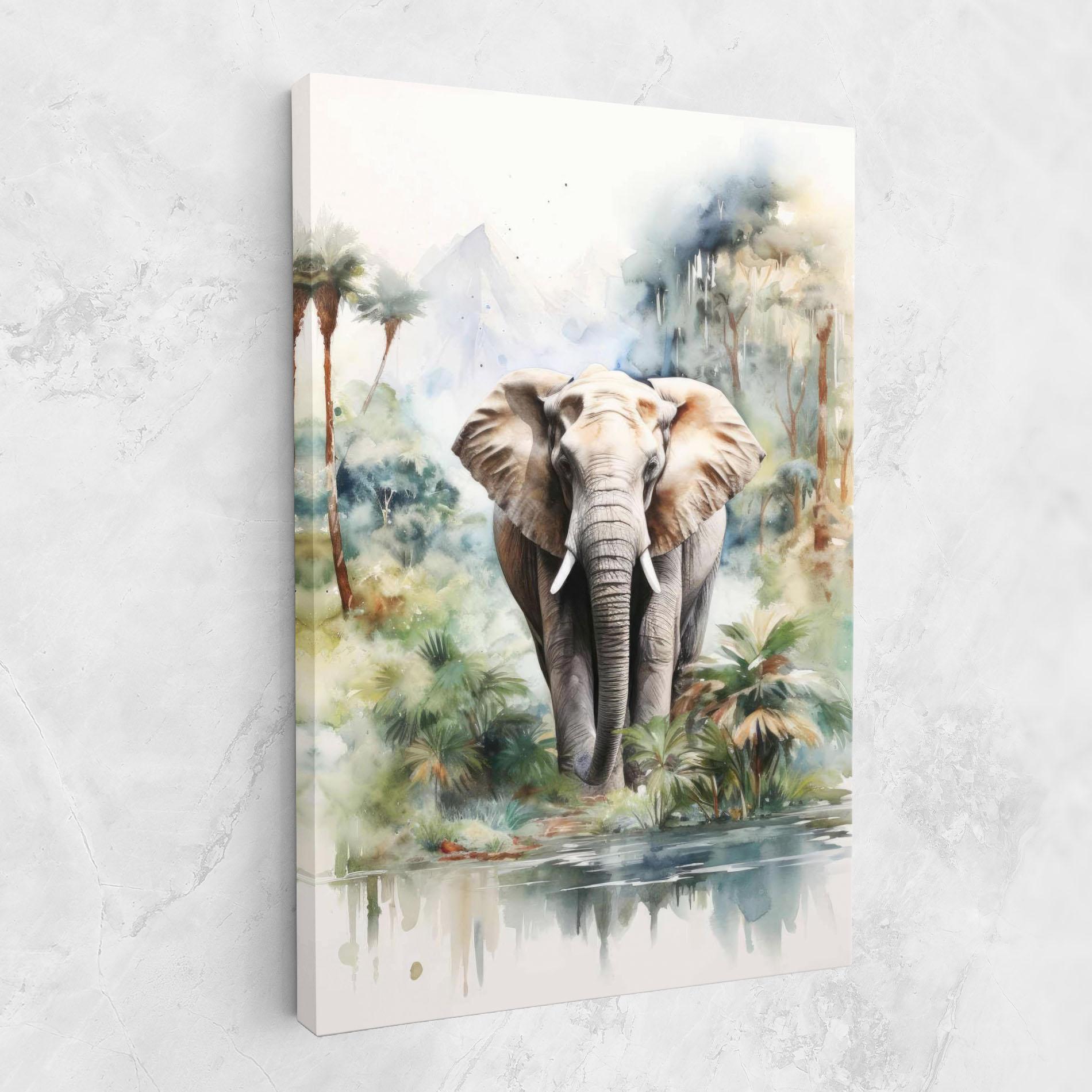Tablou Canvas Wild Watercolor Elephant mockup 1