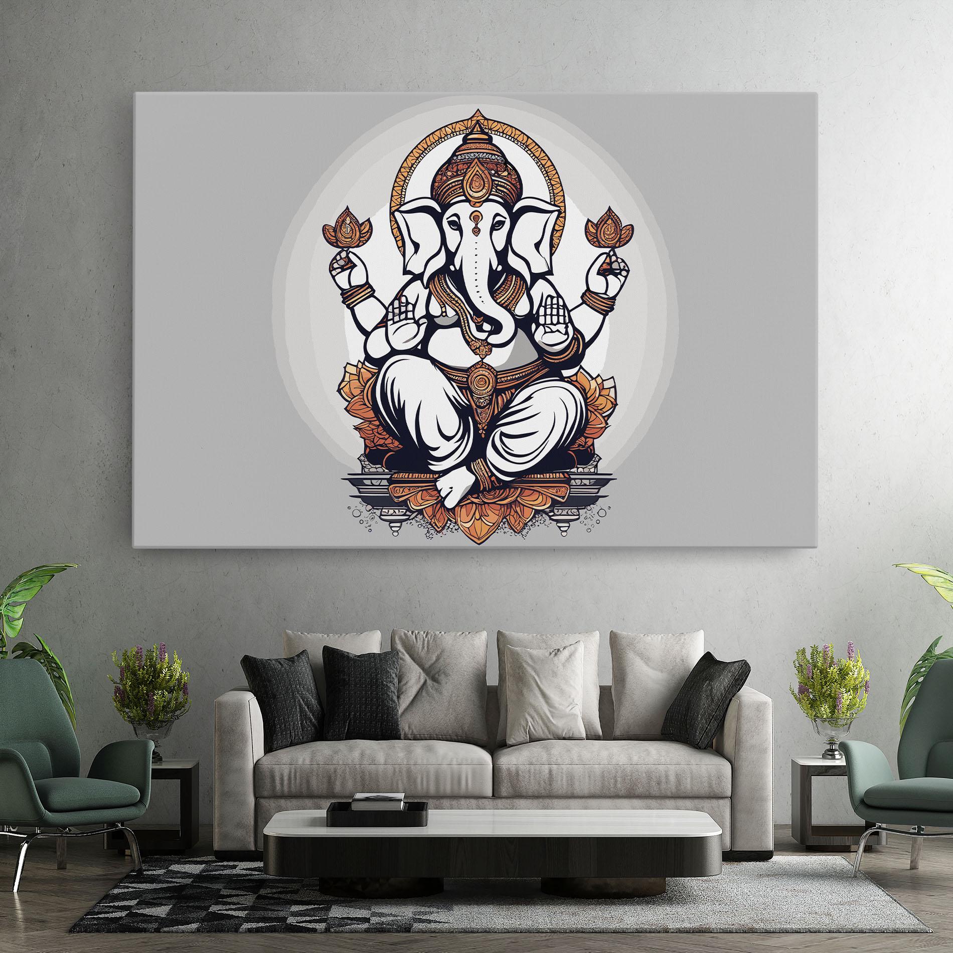 Tablou Canvas Chaturthi Greys mockup 7