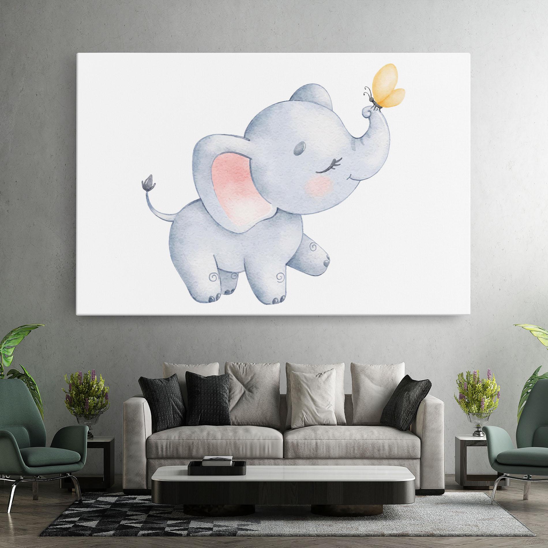 Tablou Canvas Elephant Butterfly mockup 7