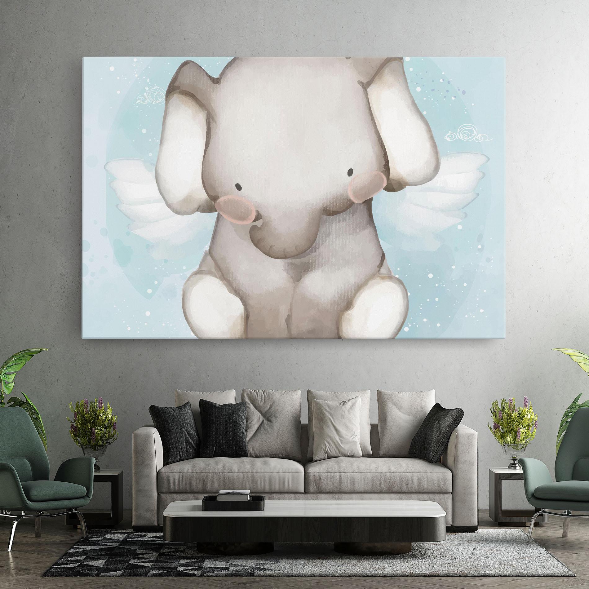 Tablou Canvas Elephant On Blue mockup 7